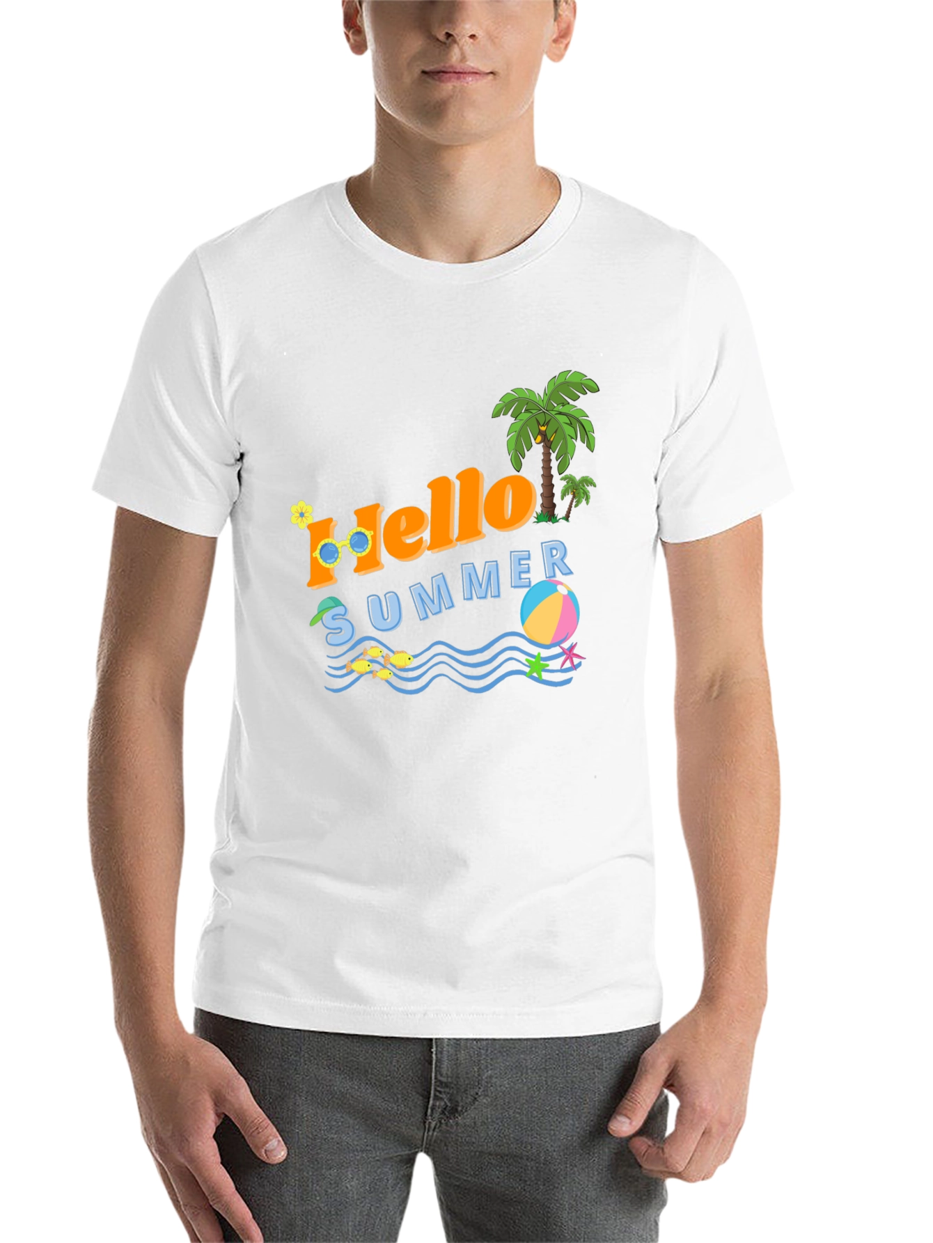 Black Hello Summer Graphic T-Shirt - Vacation Ready view 14