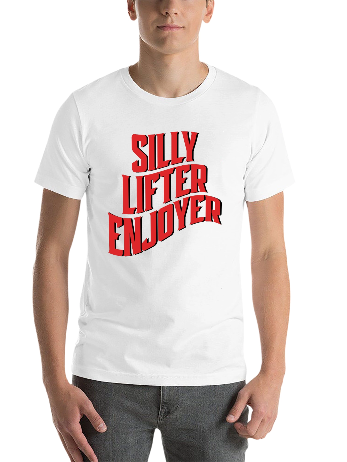 Black Silly Lifter Enjoyer Graphic T-Shirt view 14
