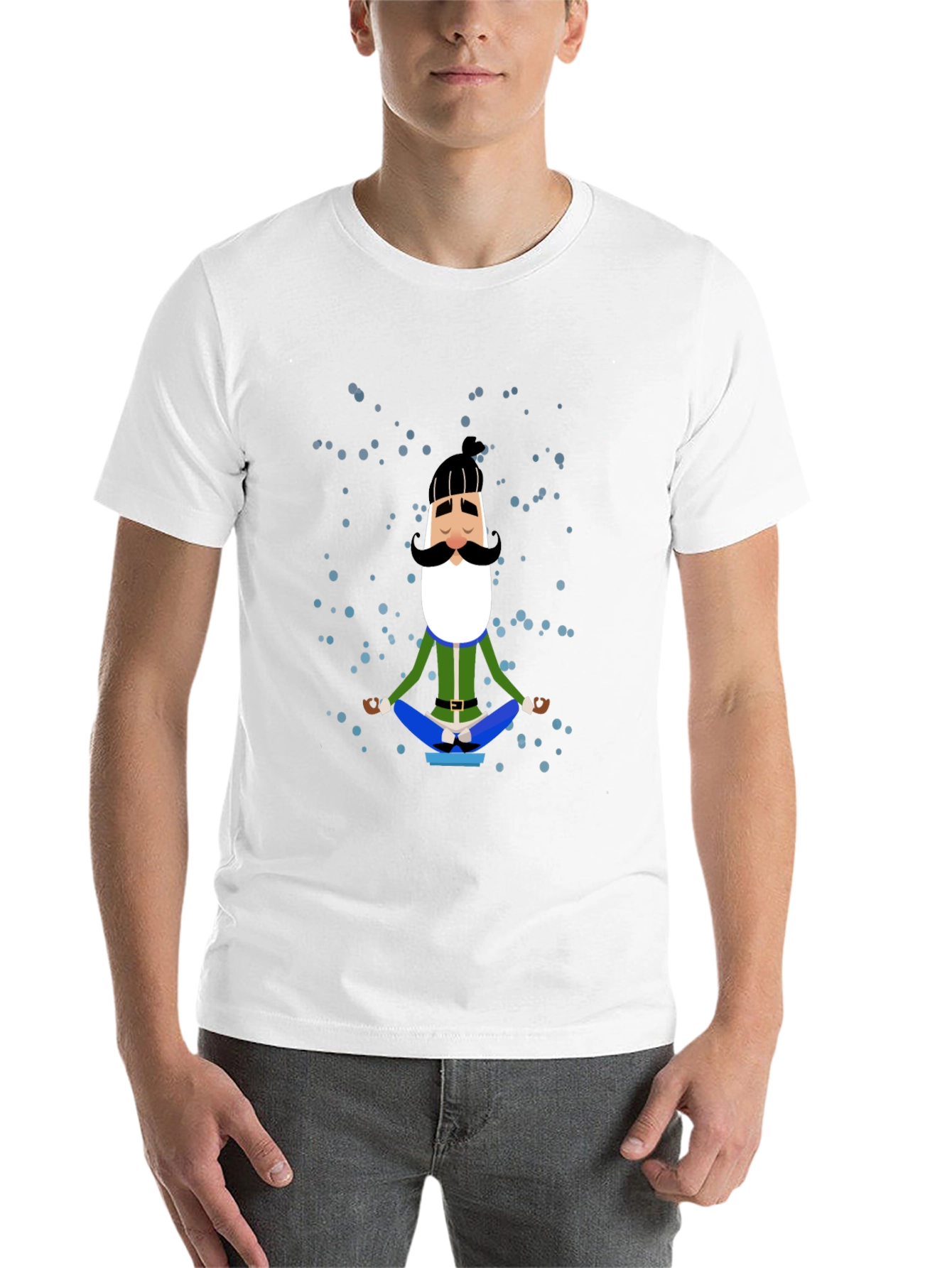 Black Meditating Man Cartoon Graphic Tee view 14