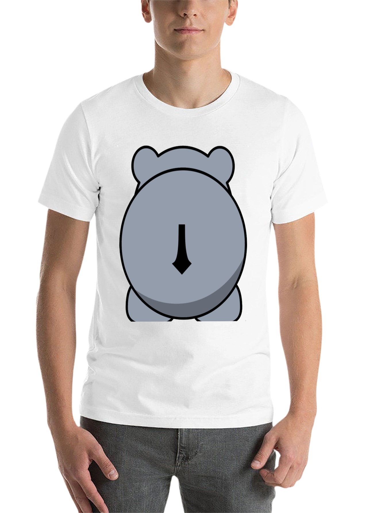 Black Cute Hippo Butt Black Graphic Tee Shirt view 14
