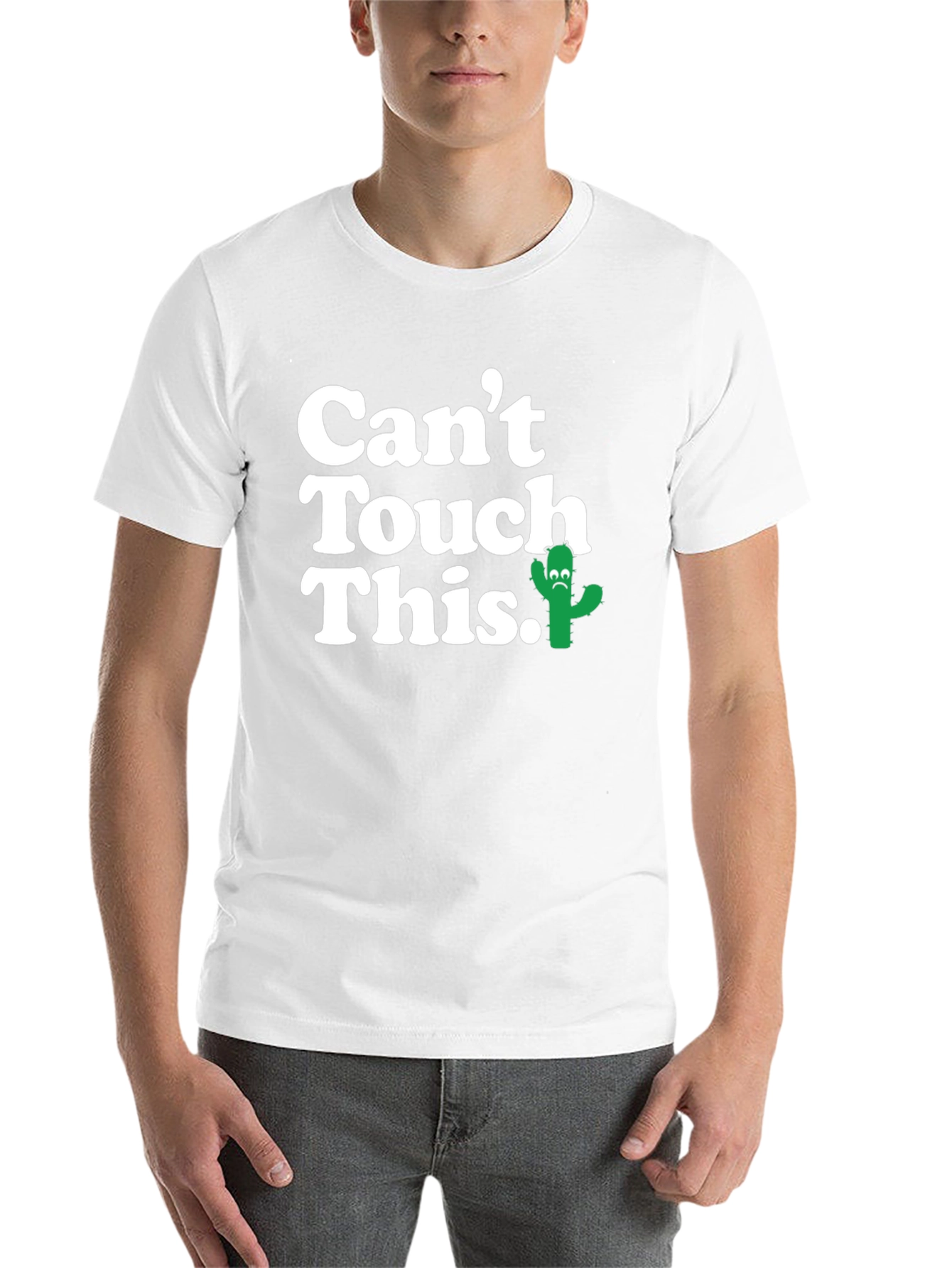 Black Men's 'Can't Touch This' Cactus Graphic T-Shirt view 14