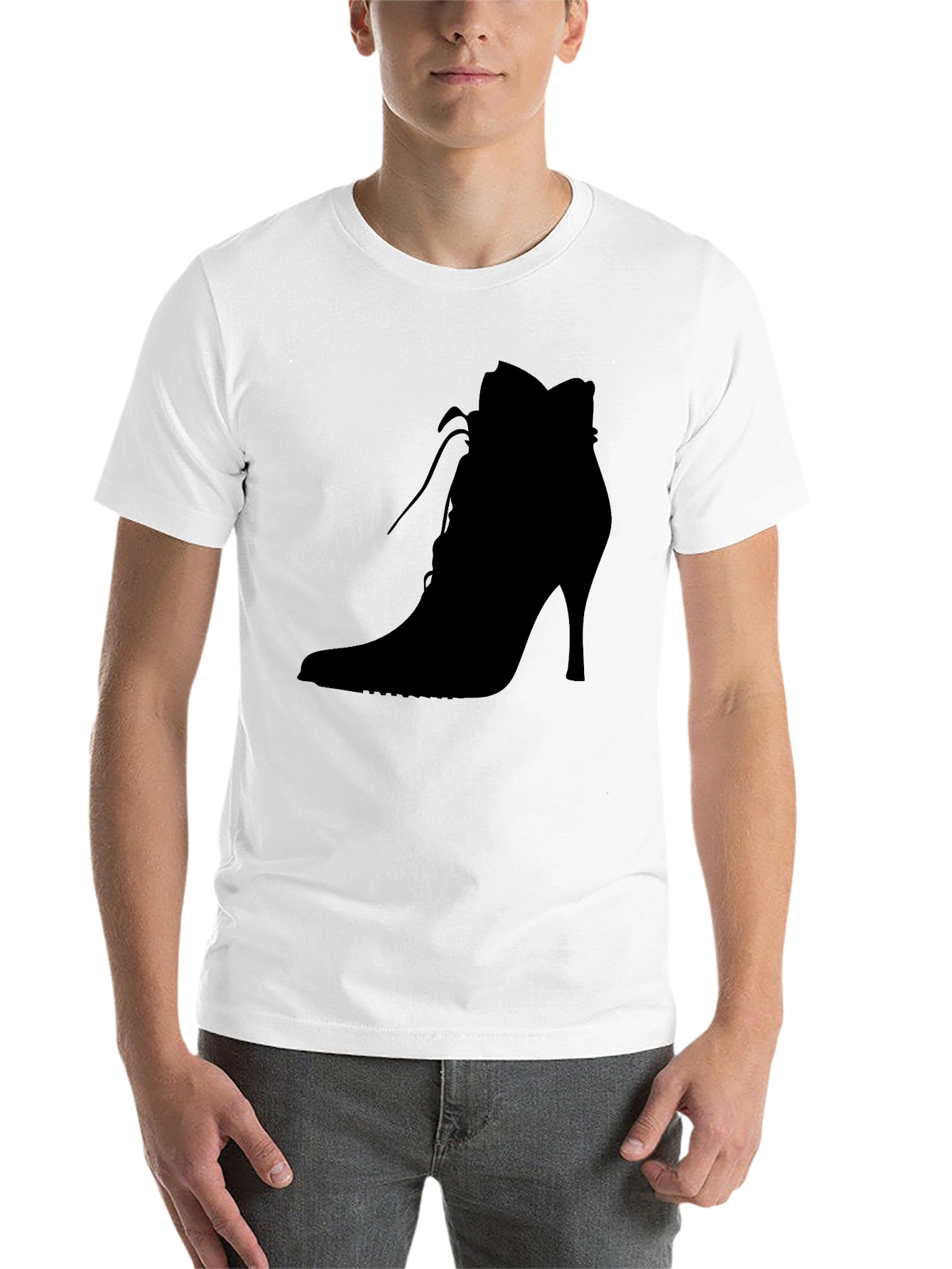 Black High Heel Shoe Graphic Tee - Black Cotton Comfort view 14
