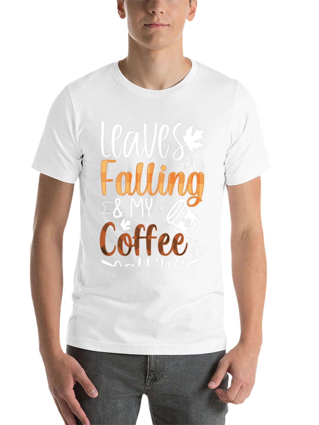 Black Leaves Falling & My Coffee Is Calling Graphic Tee view 14
