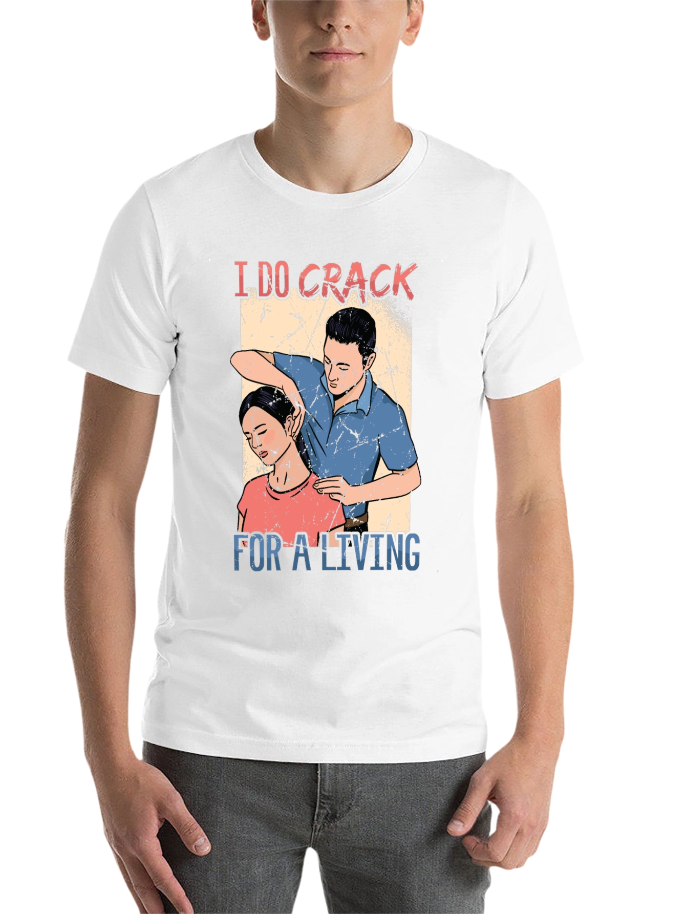 Black Chiropractor 'I DO CRACK' Black T-Shirt view 14