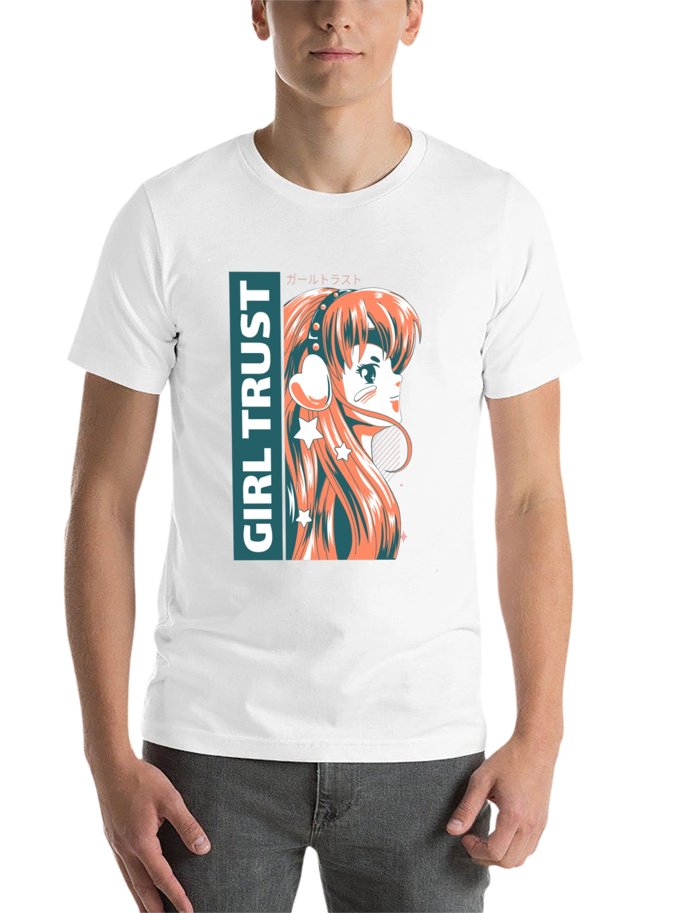 Black Anime Girl Trust Graphic Tee - Stylish Unisex T-Shirt view 14