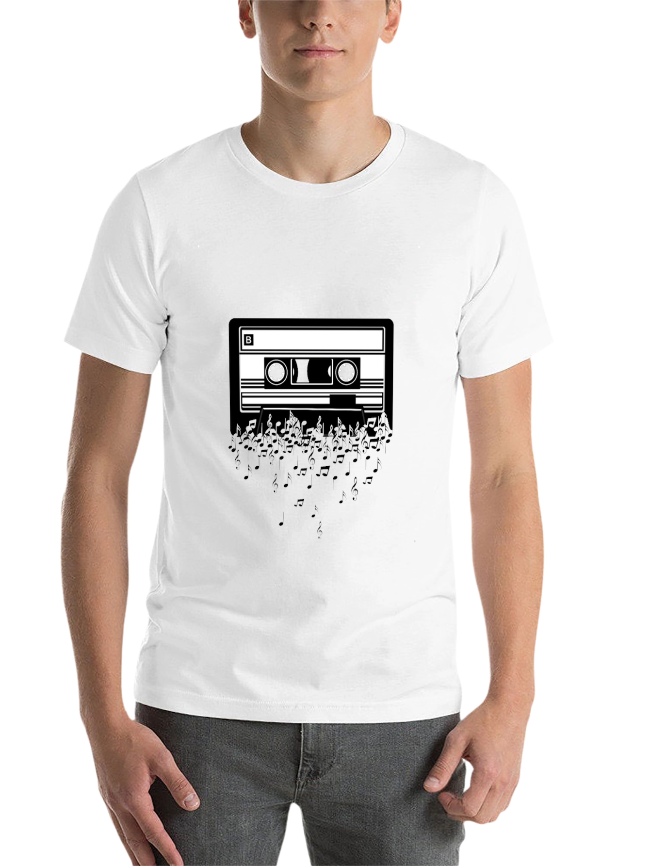 Black Retro Cassette Music T-Shirt - Black view 14