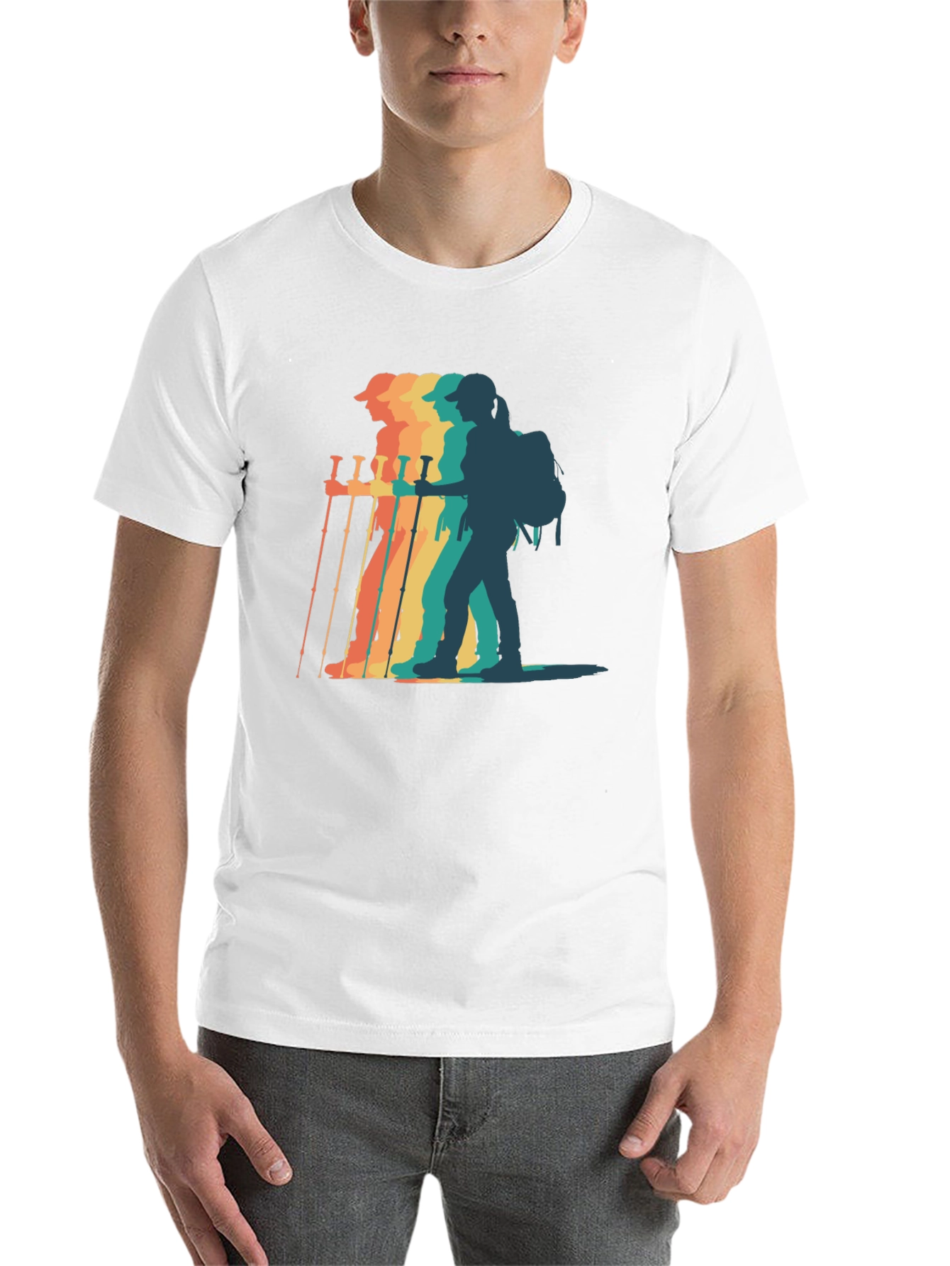 Black Retro Hiker Graphic T-Shirt - Adventure Ready! view 14