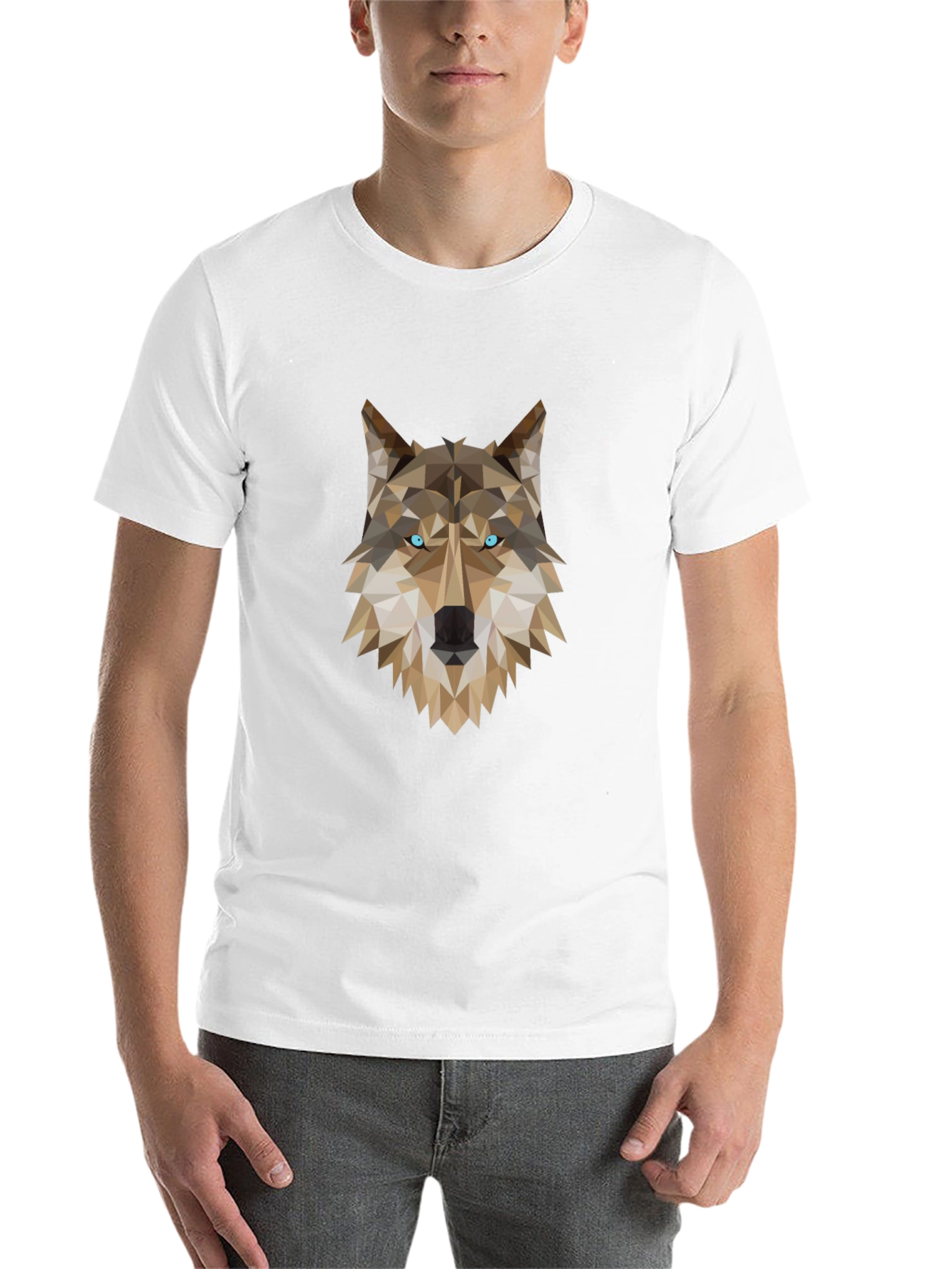 Black Geometric Wolf Graphic Tee - Black view 14