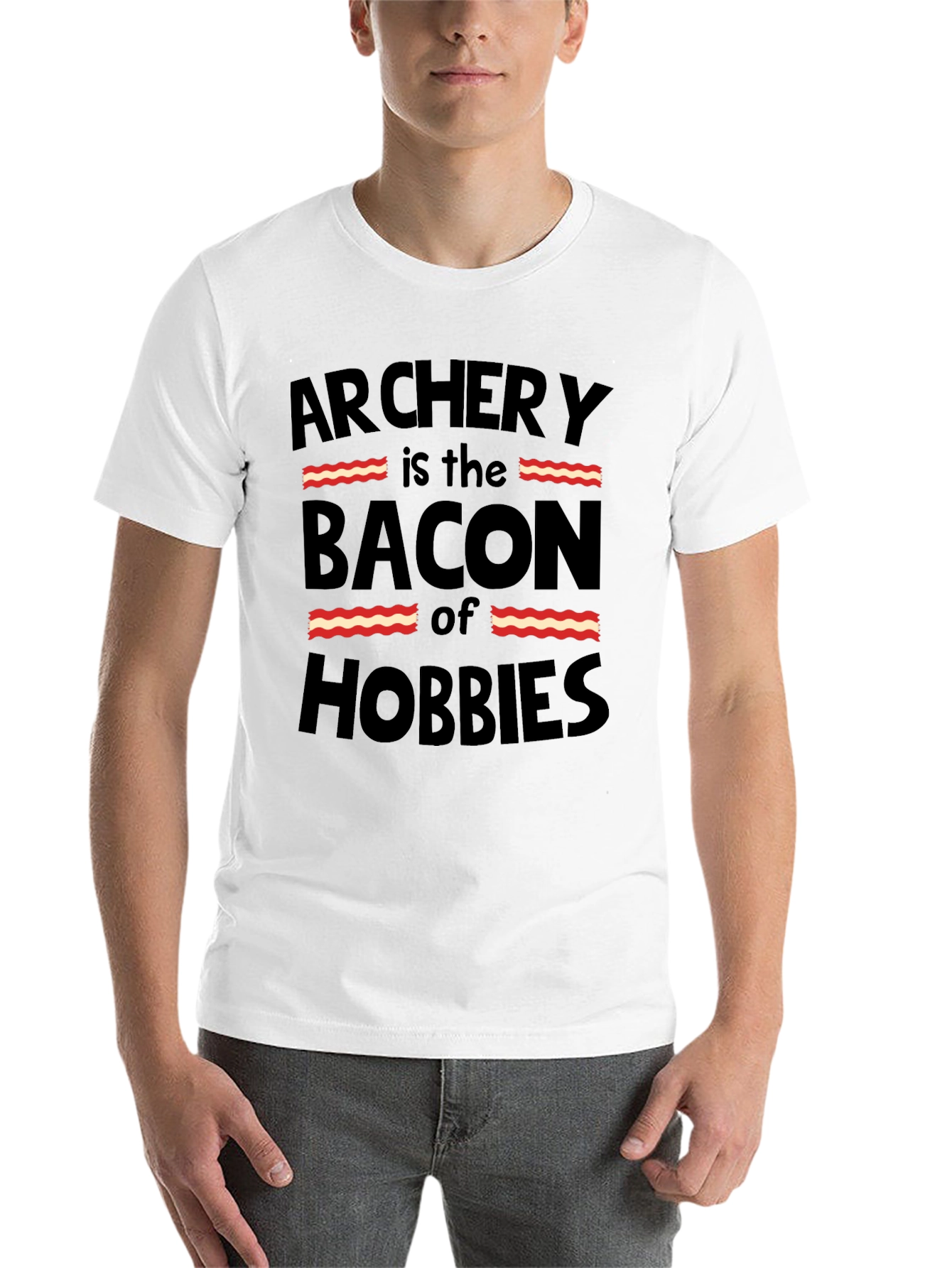 Black Archery is the Bacon of Hobbies Funny Black T-Shirt view 14