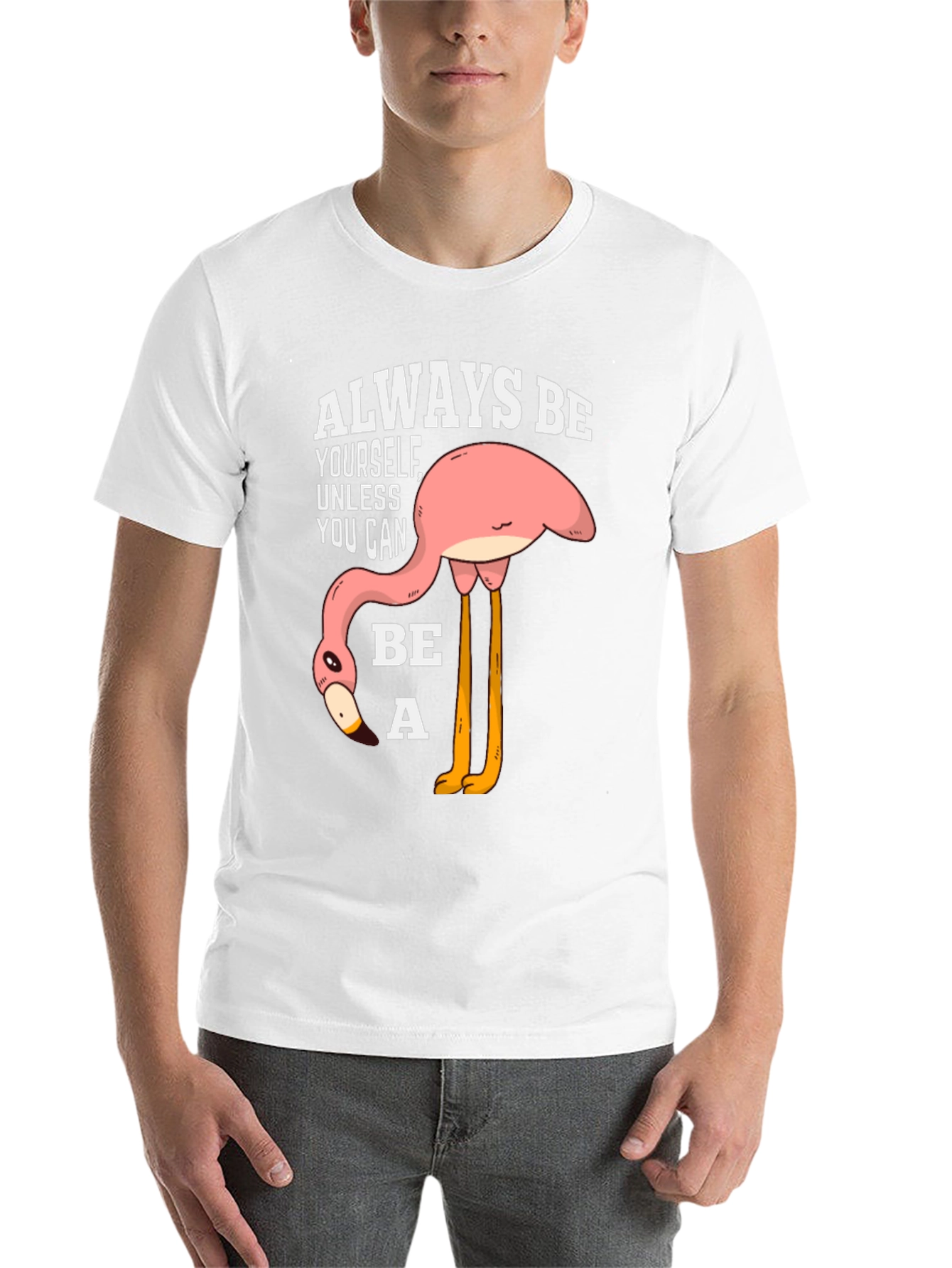 Black Funny Flamingo T-Shirt: Always Be Yourself view 14