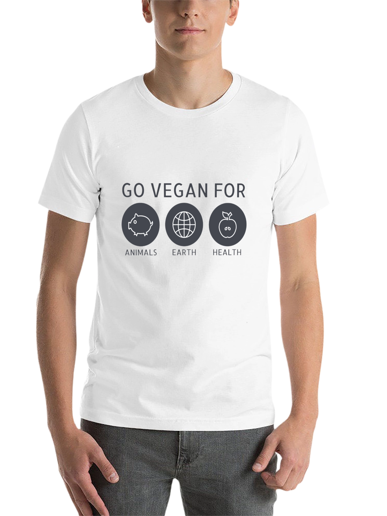 Go Vegan For Animals Earth Health T-Shirt - 14