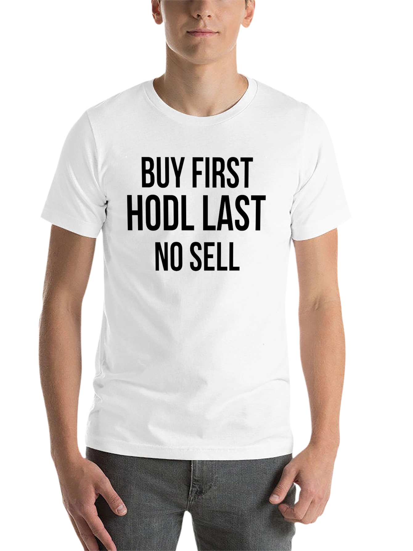 Black Buy First HODL Last No Sell Crypto T-Shirt view 14