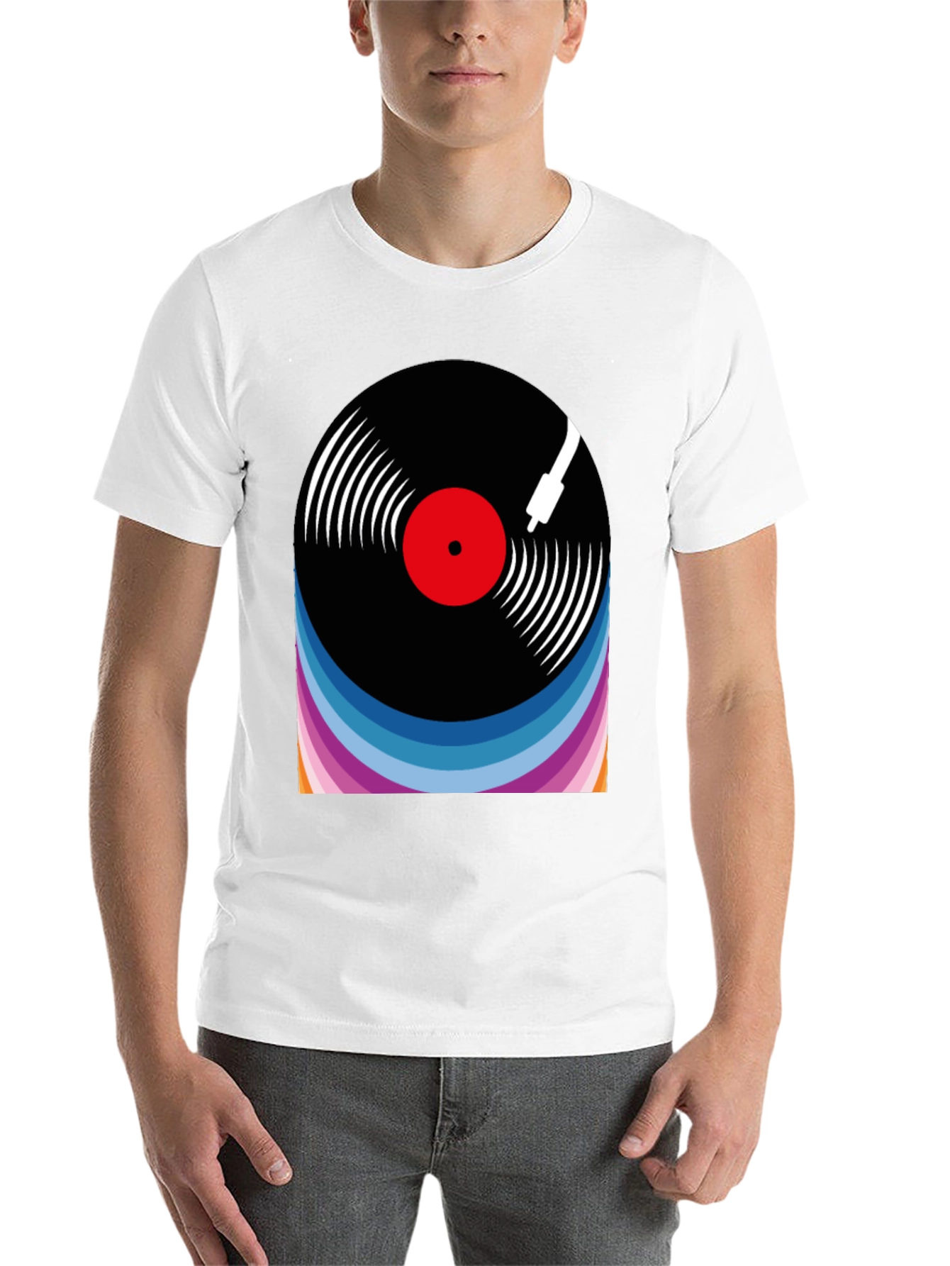 Black Retro Vinyl Record Graphic Tee view 14