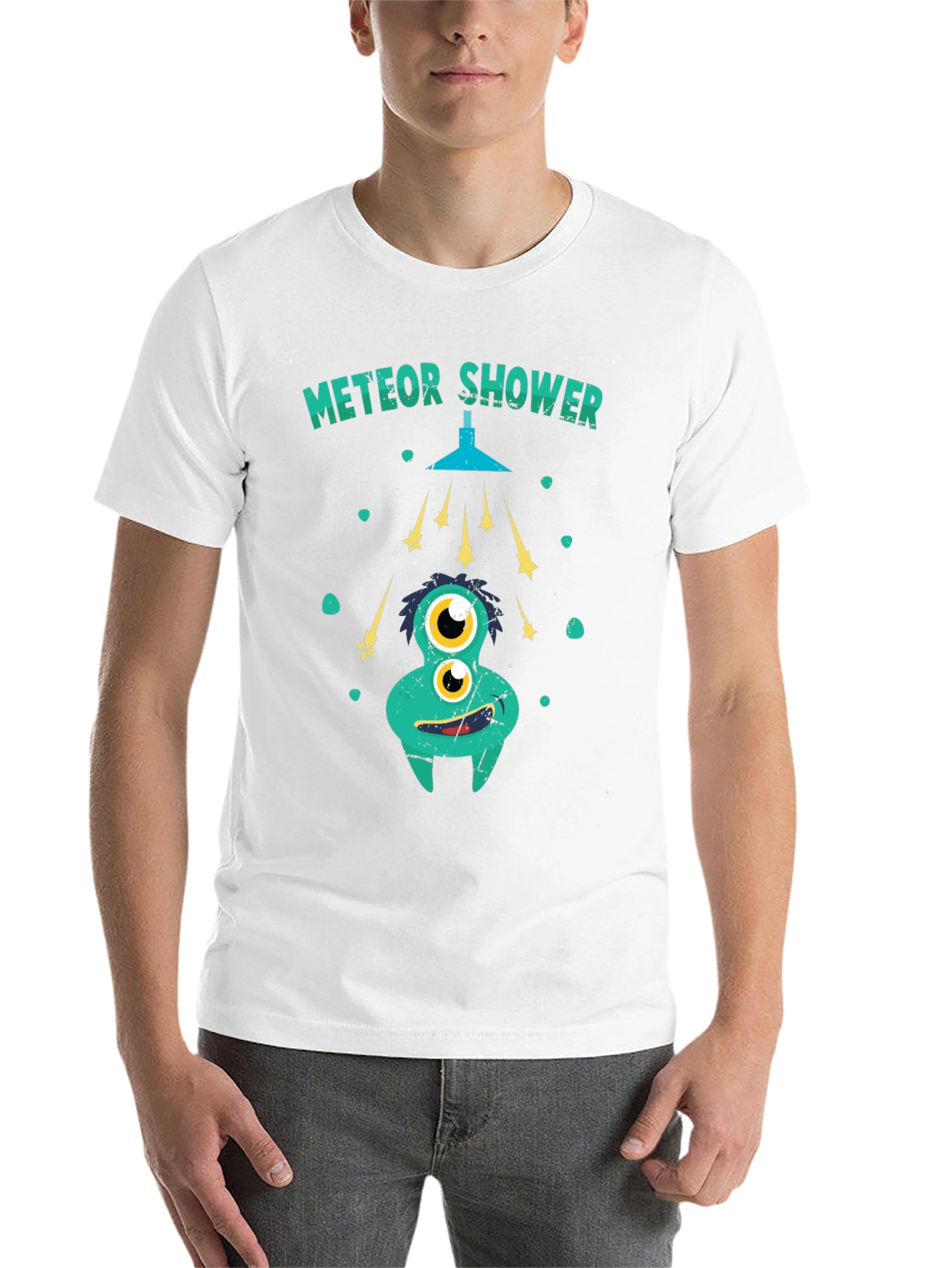 Black Meteor Shower Funny Graphic Tee view 14
