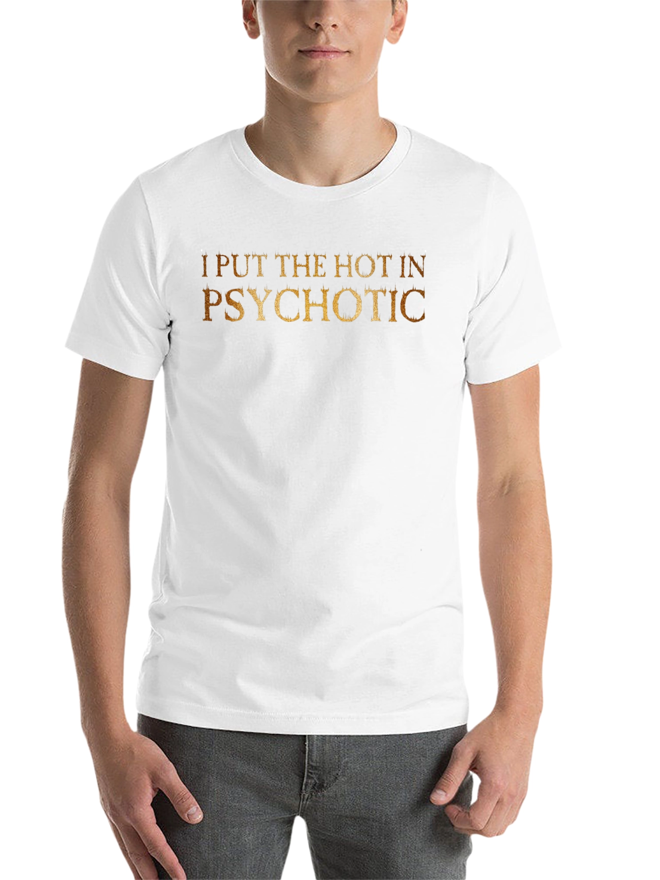 Black I Put The Hot In Psychotic - Novelty T-Shirt view 14