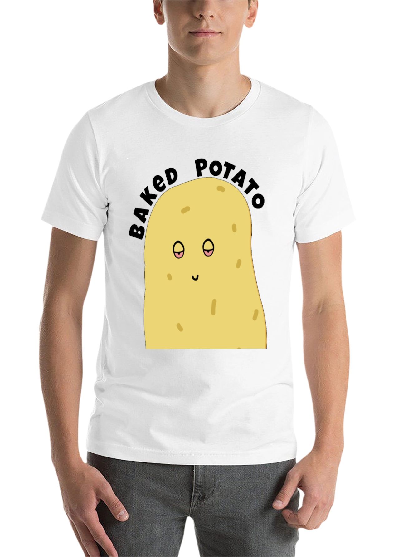 Black Baked Potato Graphic Tee - Funny Food Shirt view 14