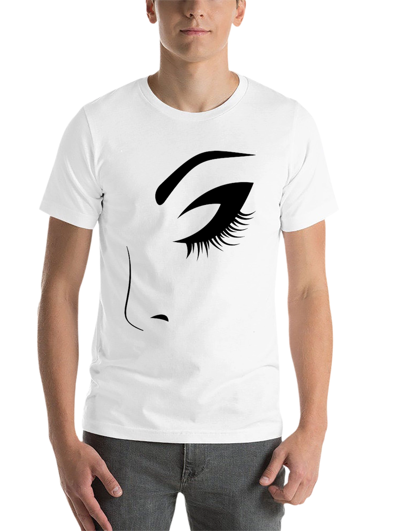Black Elegant Eye Graphic Tee - Stylish Black T-Shirt view 14