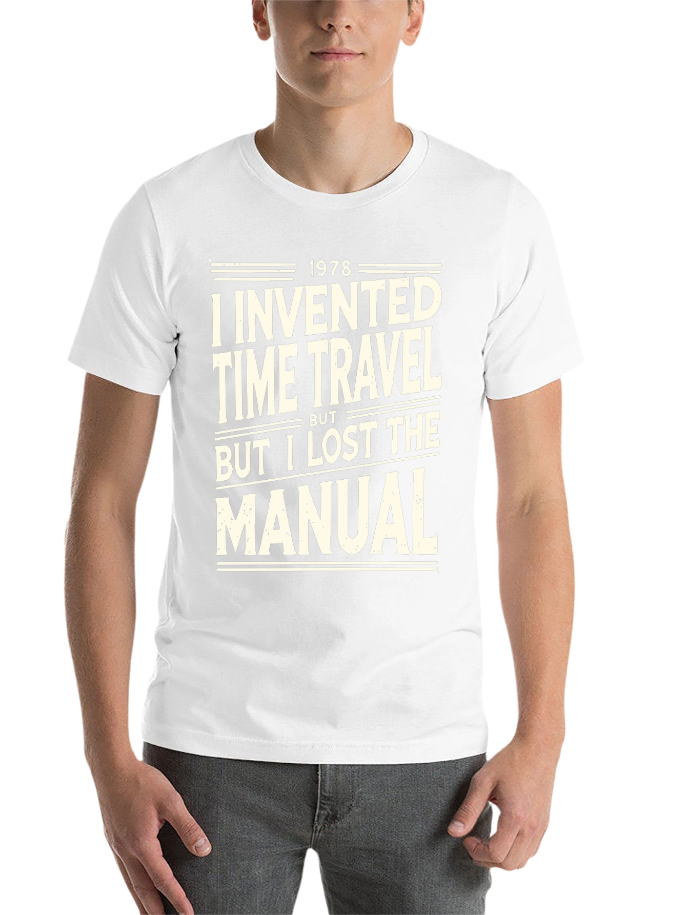 Black Time Travel Humor Graphic Tee - Lost Manual view 14