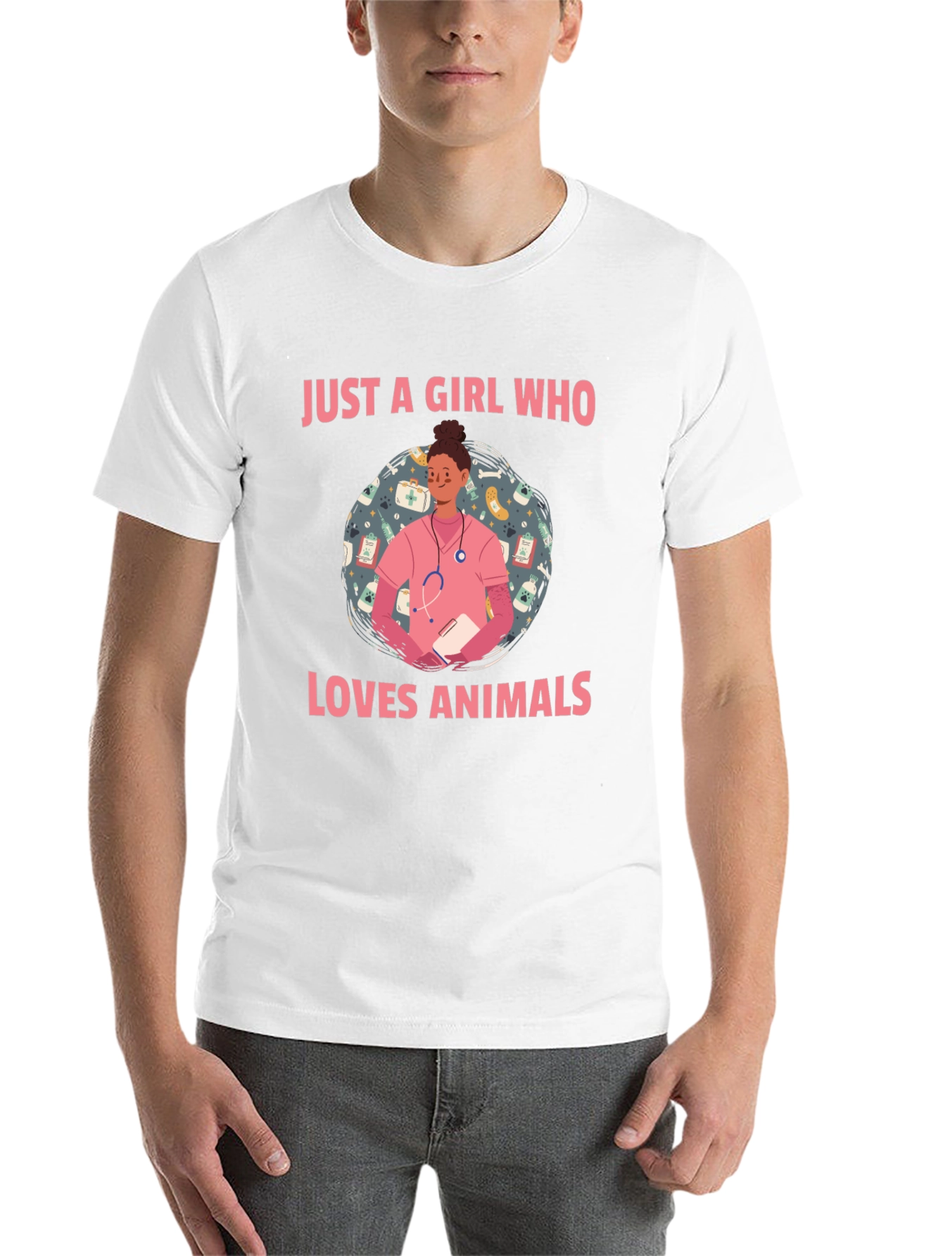 Black Animal Lover Vet Tech T-Shirt - Cute Design view 14