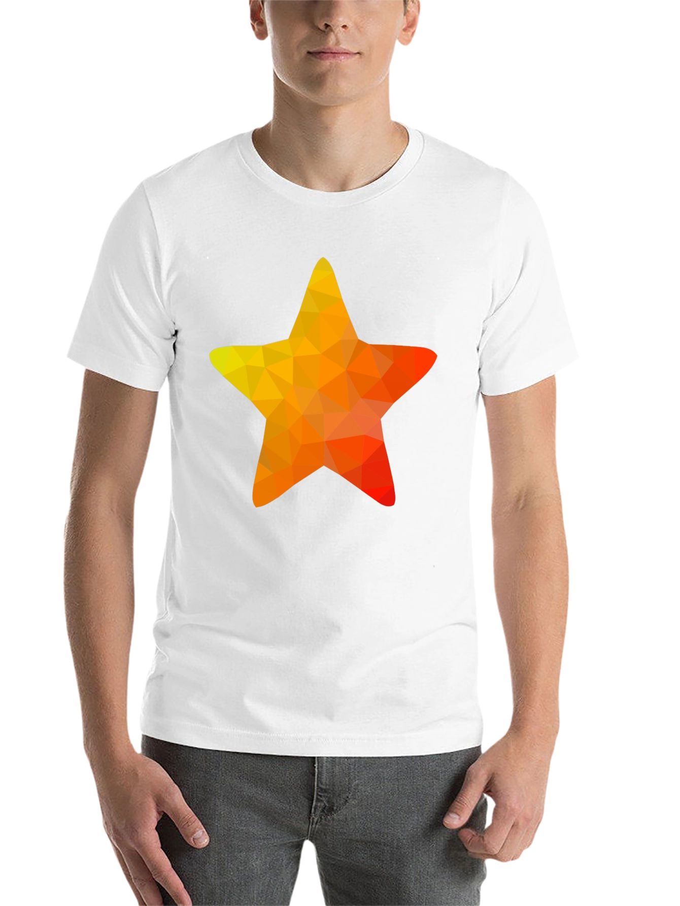 Black Geometric Star Graphic Tee - Casual Black T-Shirt view 14