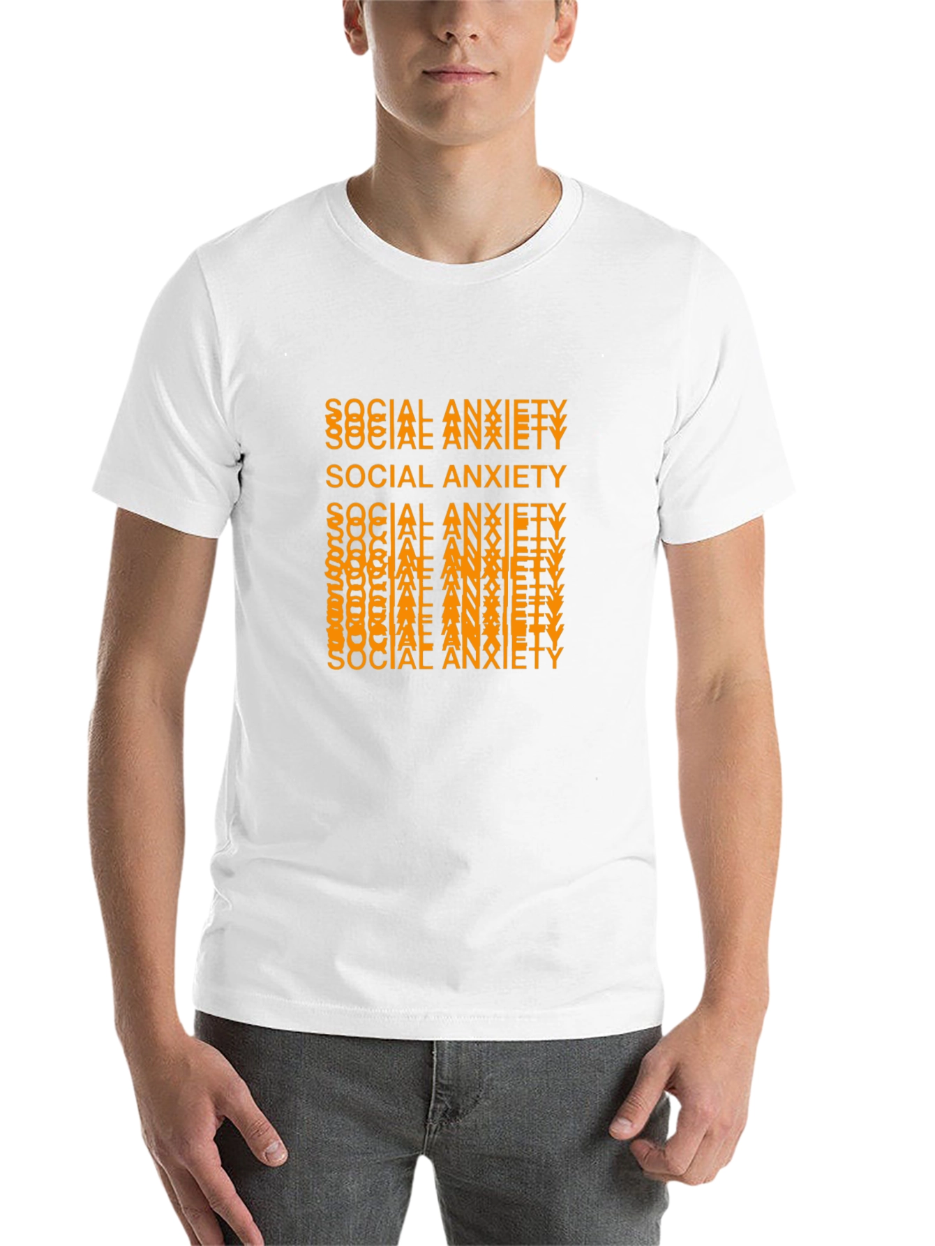 Black Social Anxiety Graphic Tee - Trendy Statement Shirt view 14