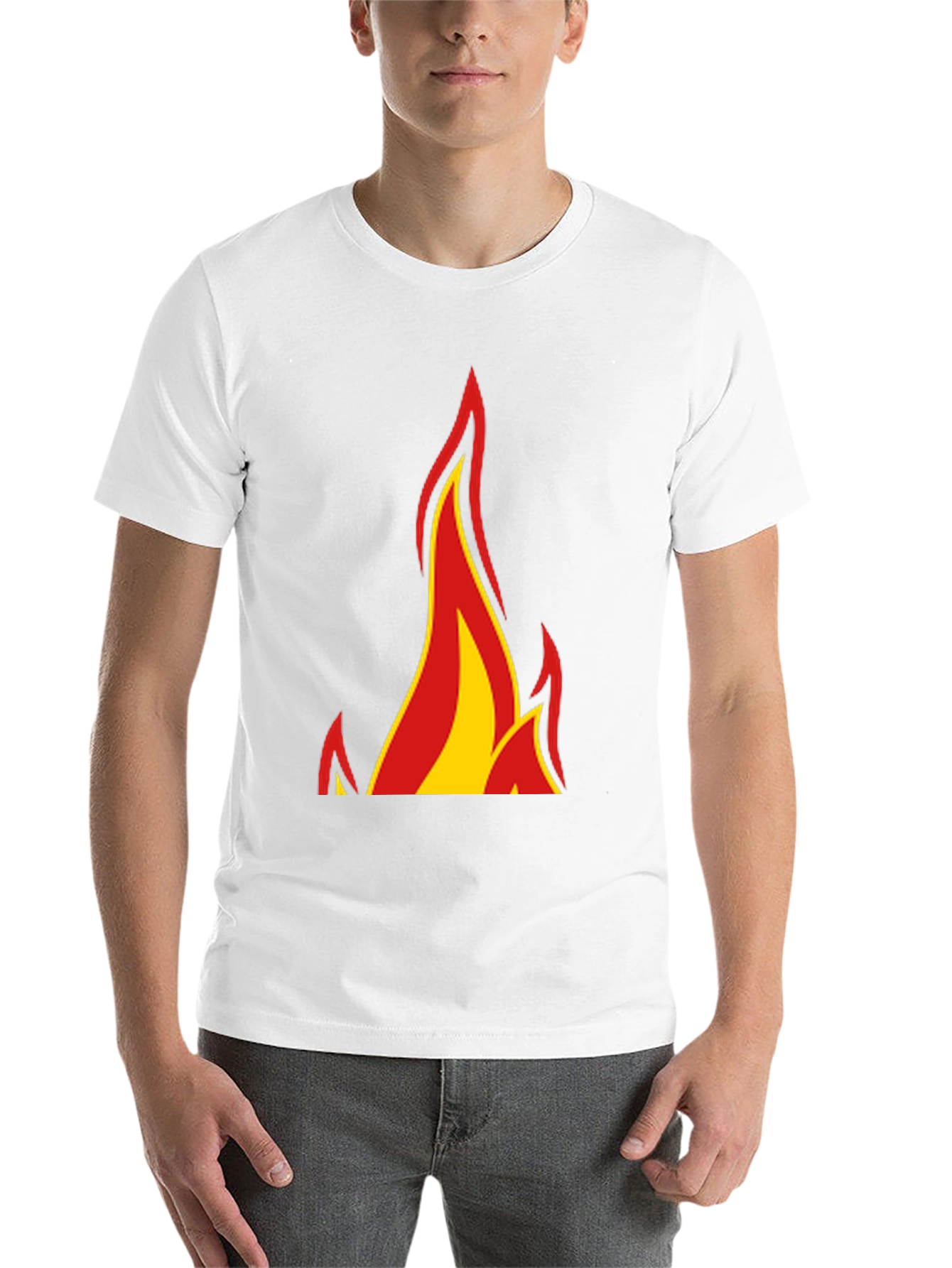 Black Fiery Graphic Tee - Bold Flame Design, Black Cotton Shirt view 14