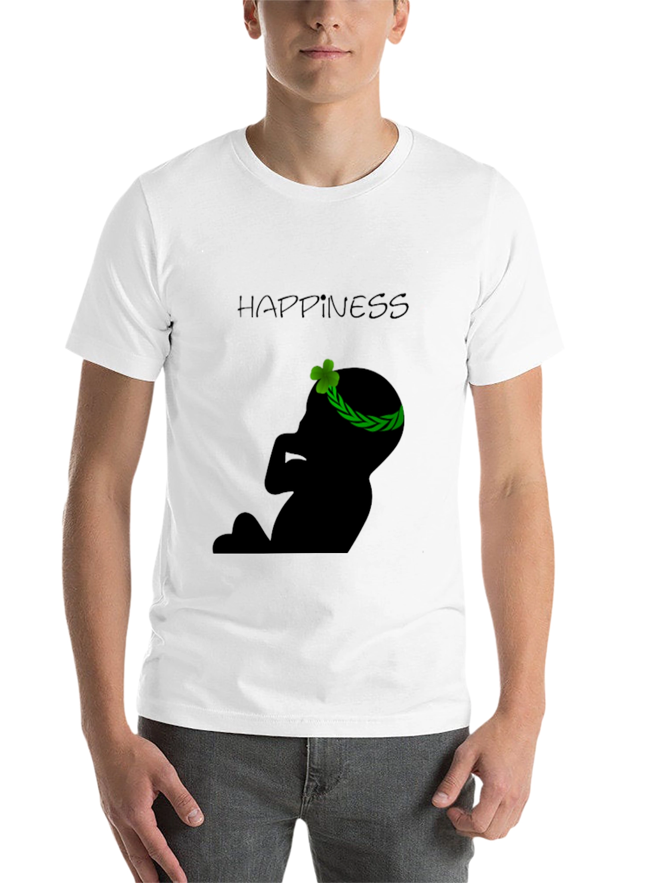 Black Happiness Baby Silhouette Black T-Shirt view 14