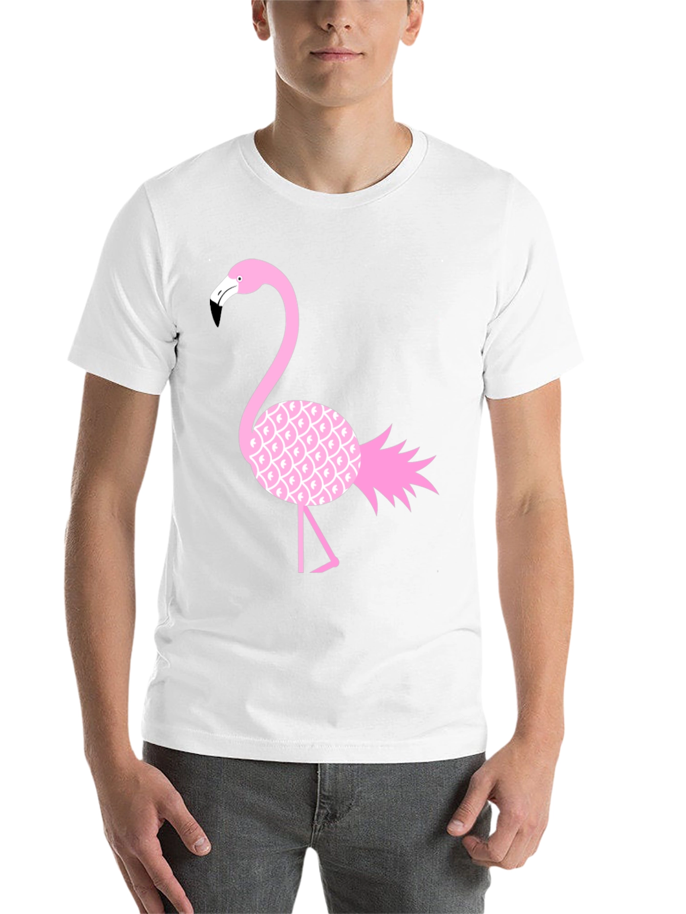 Black Black Flamingo Pineapple T-Shirt view 14