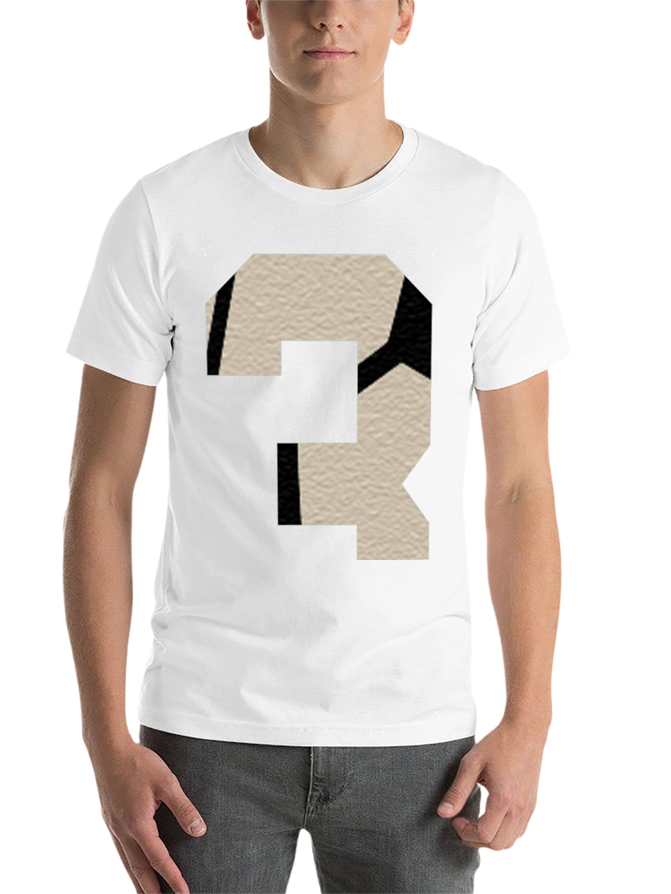 Black Abstract Number T-Shirt - Modern Black Tee view 14