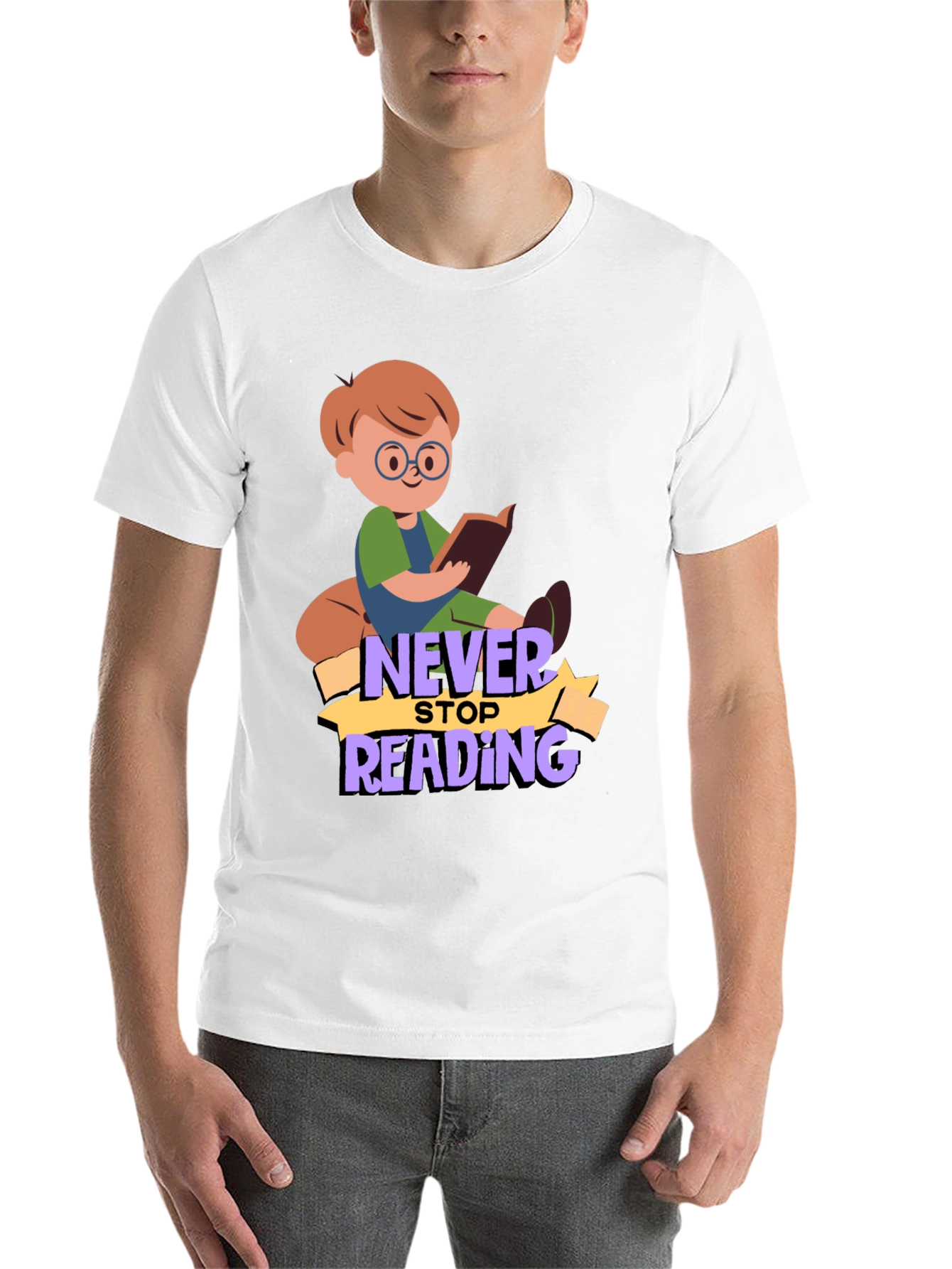 Black Never Stop Reading Graphic T-Shirt view 14