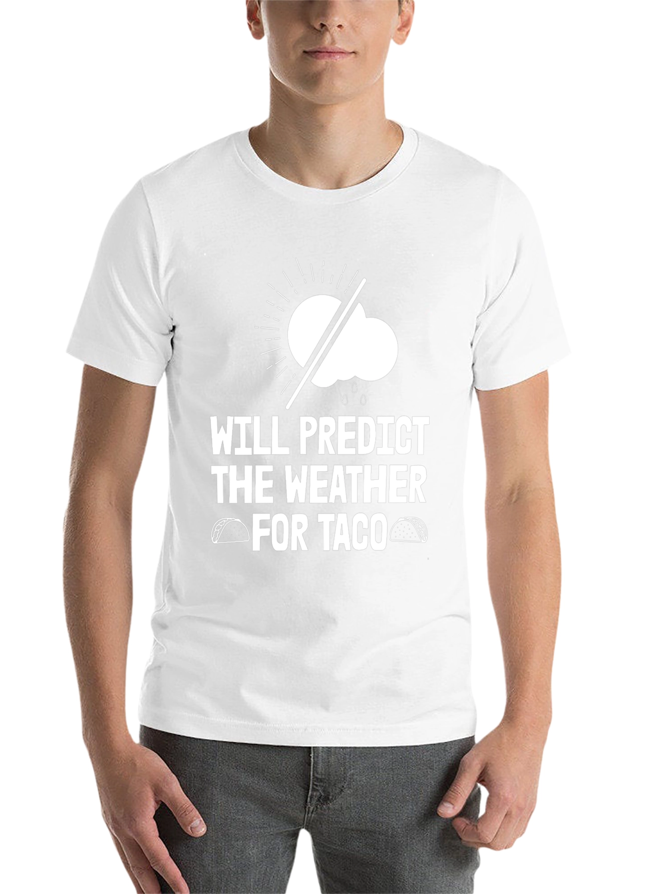 Black Funny Weather Forecast Taco T-Shirt view 14