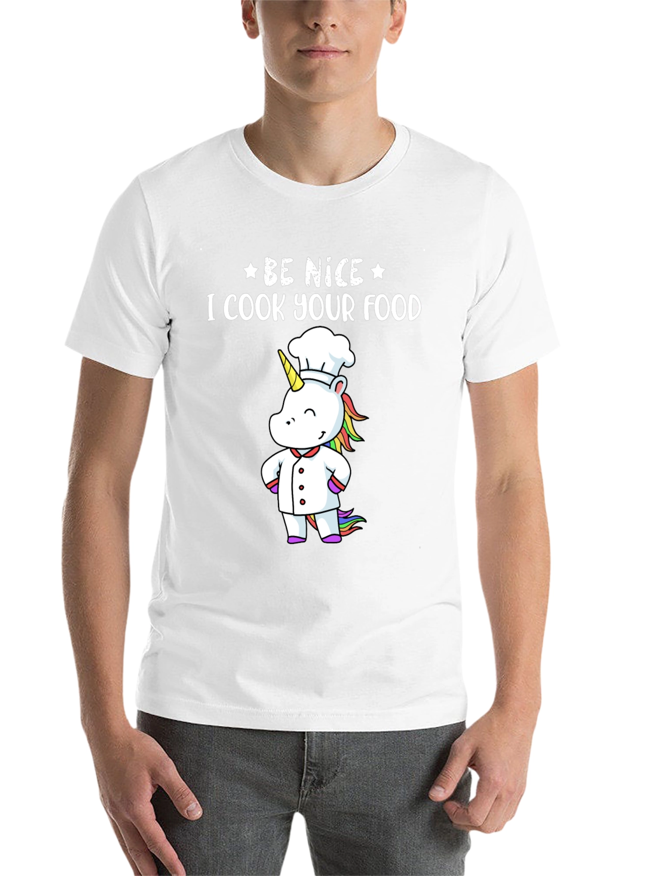 Black Be Nice I Cook Your Food T-Shirt Funny Unicorn Chef view 14
