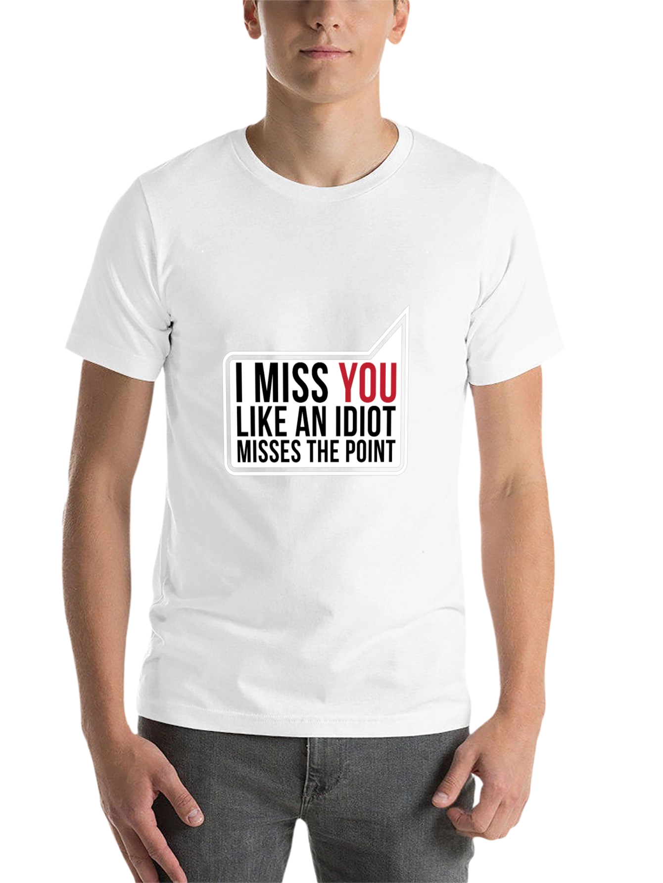 Black I Miss You Funny Graphic T-Shirt view 14
