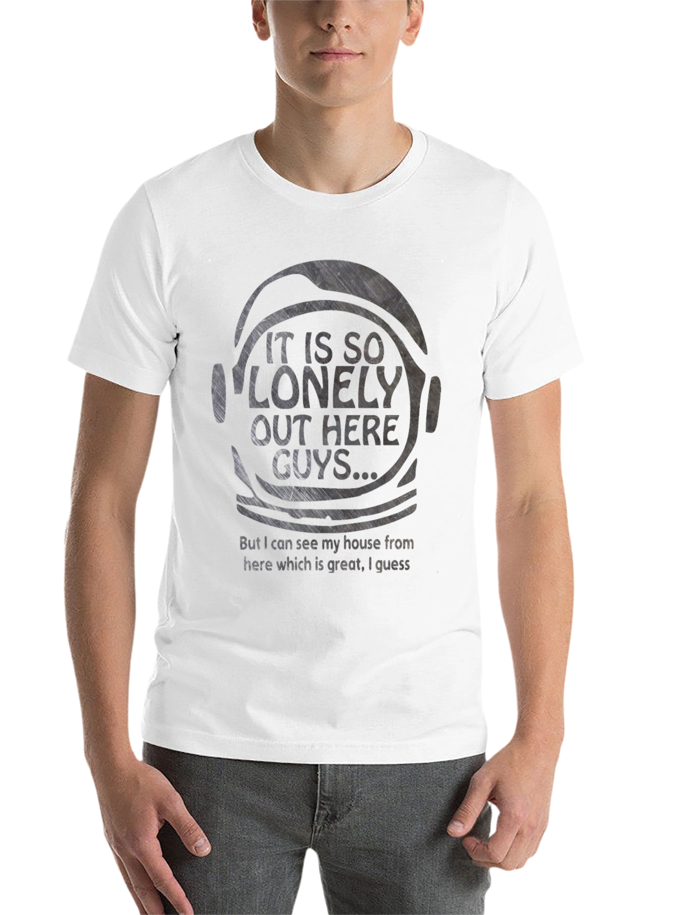 Black Lonely Astronaut T-Shirt - Space Humor Tee view 14