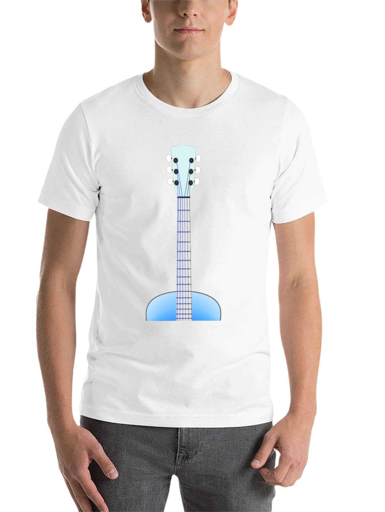 Black Guitar Graphic Black Tee - Music Lover's Apparel view 14