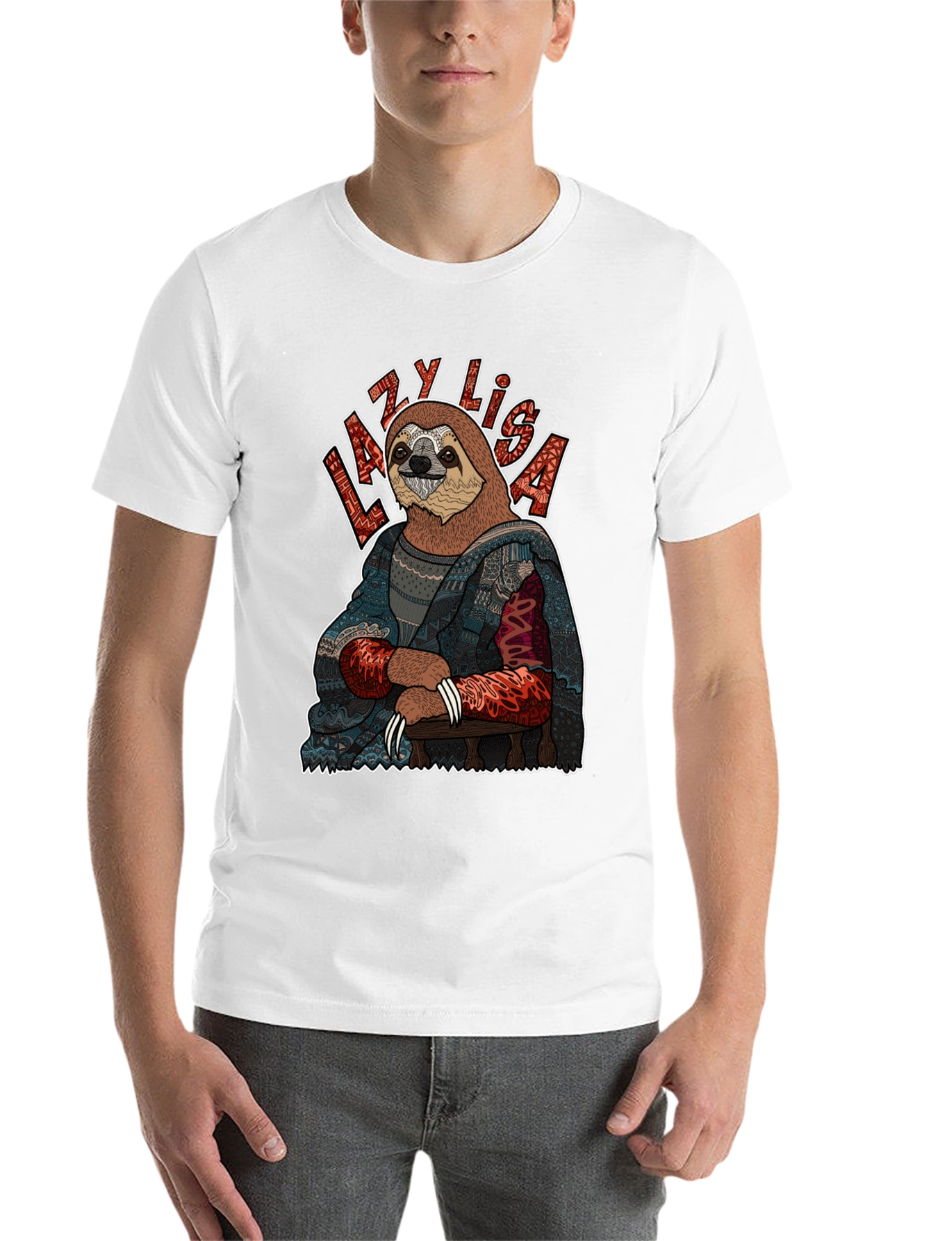 Black Lazy Lisa Sloth Graphic Tee view 14