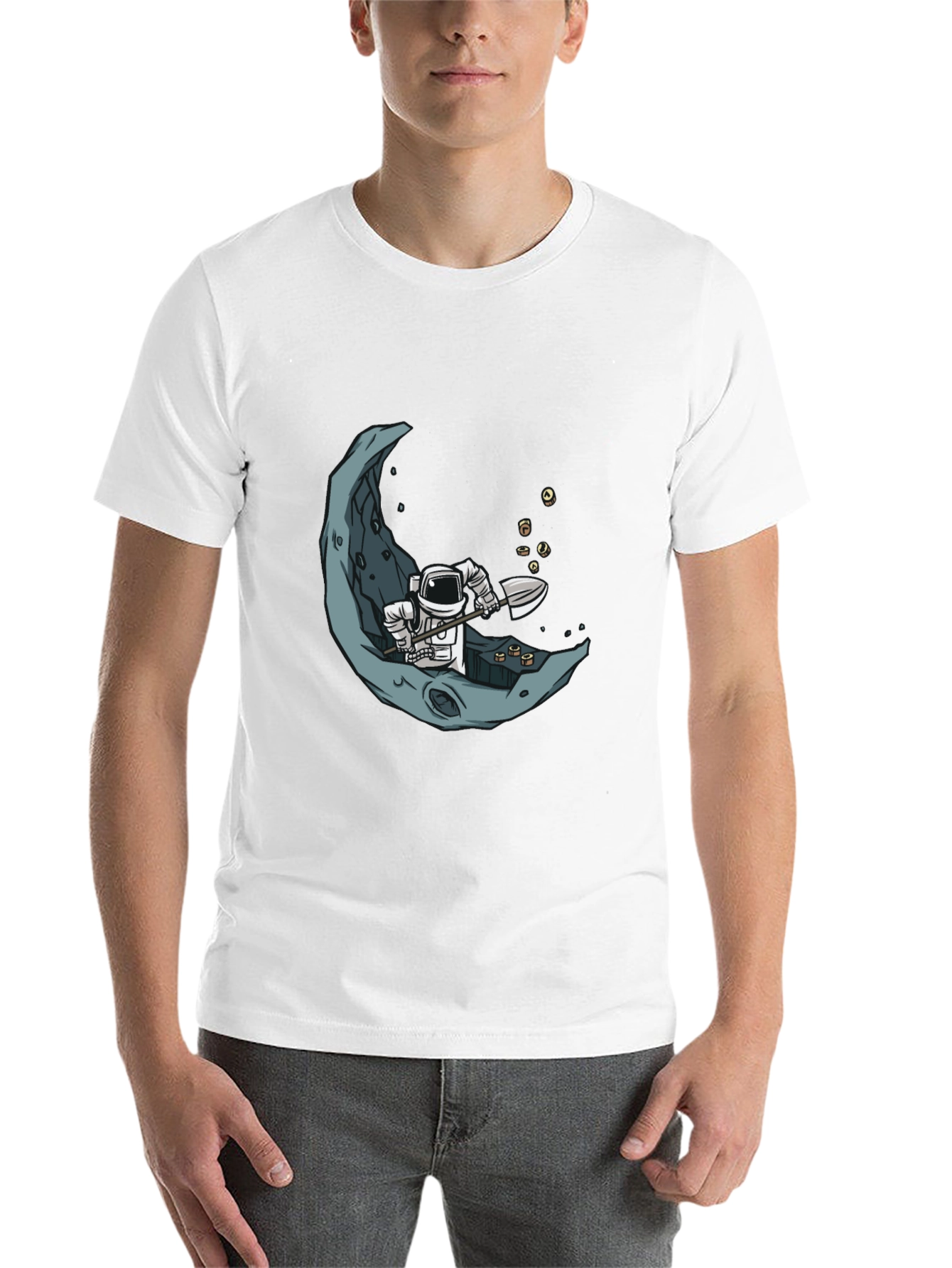 Black Astronaut Moon Miner Graphic Tee view 14
