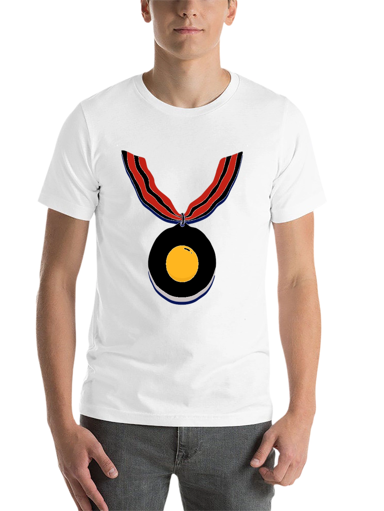Black Novelty Medal Graphic Tee - Unique Design view 14