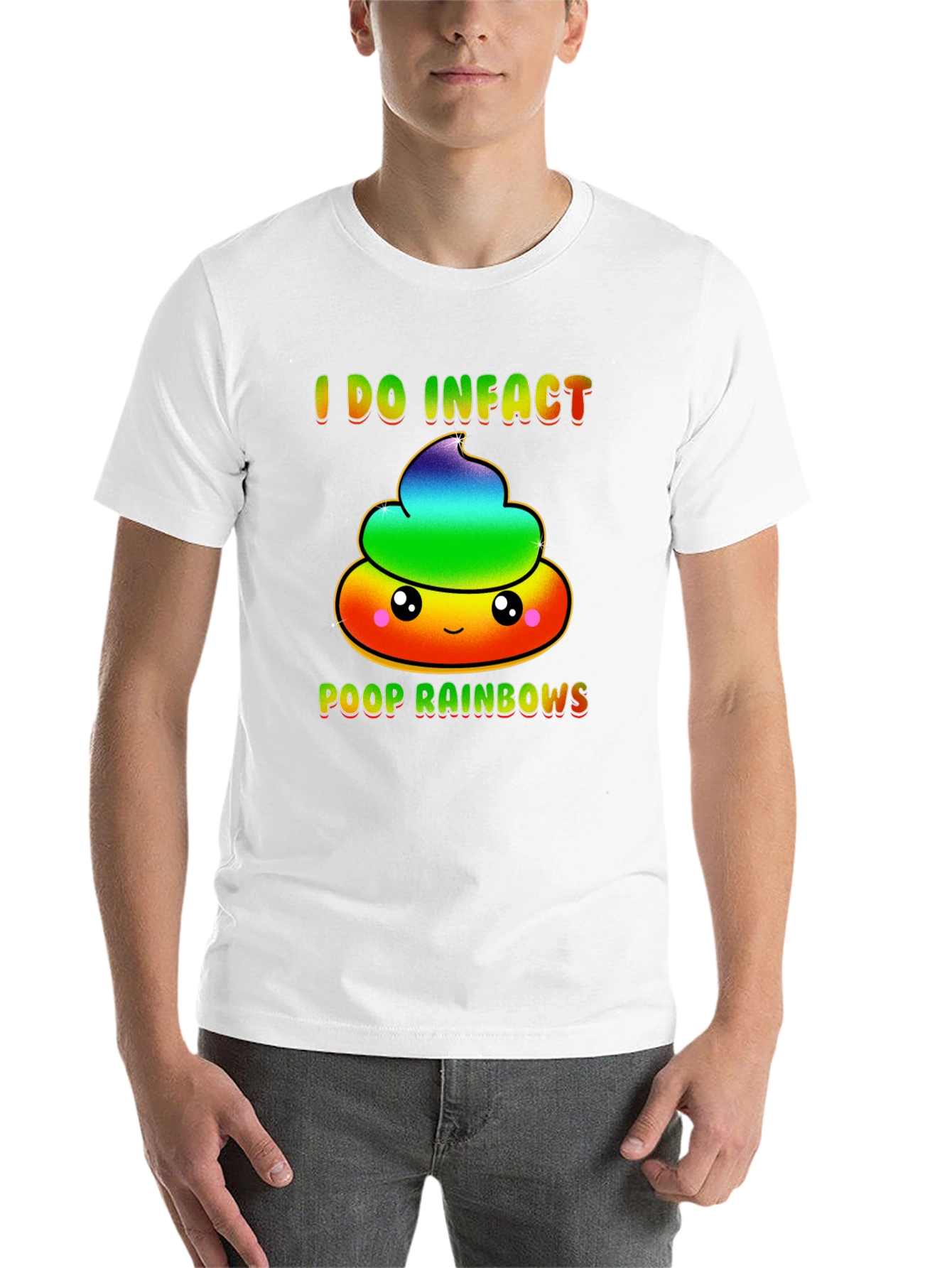Black Rainbow Poop T-Shirt, Funny Graphic Tee view 14
