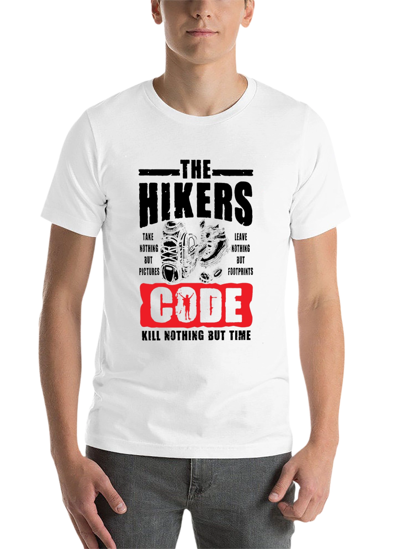 Black The Hikers Code Graphic T-Shirt view 14