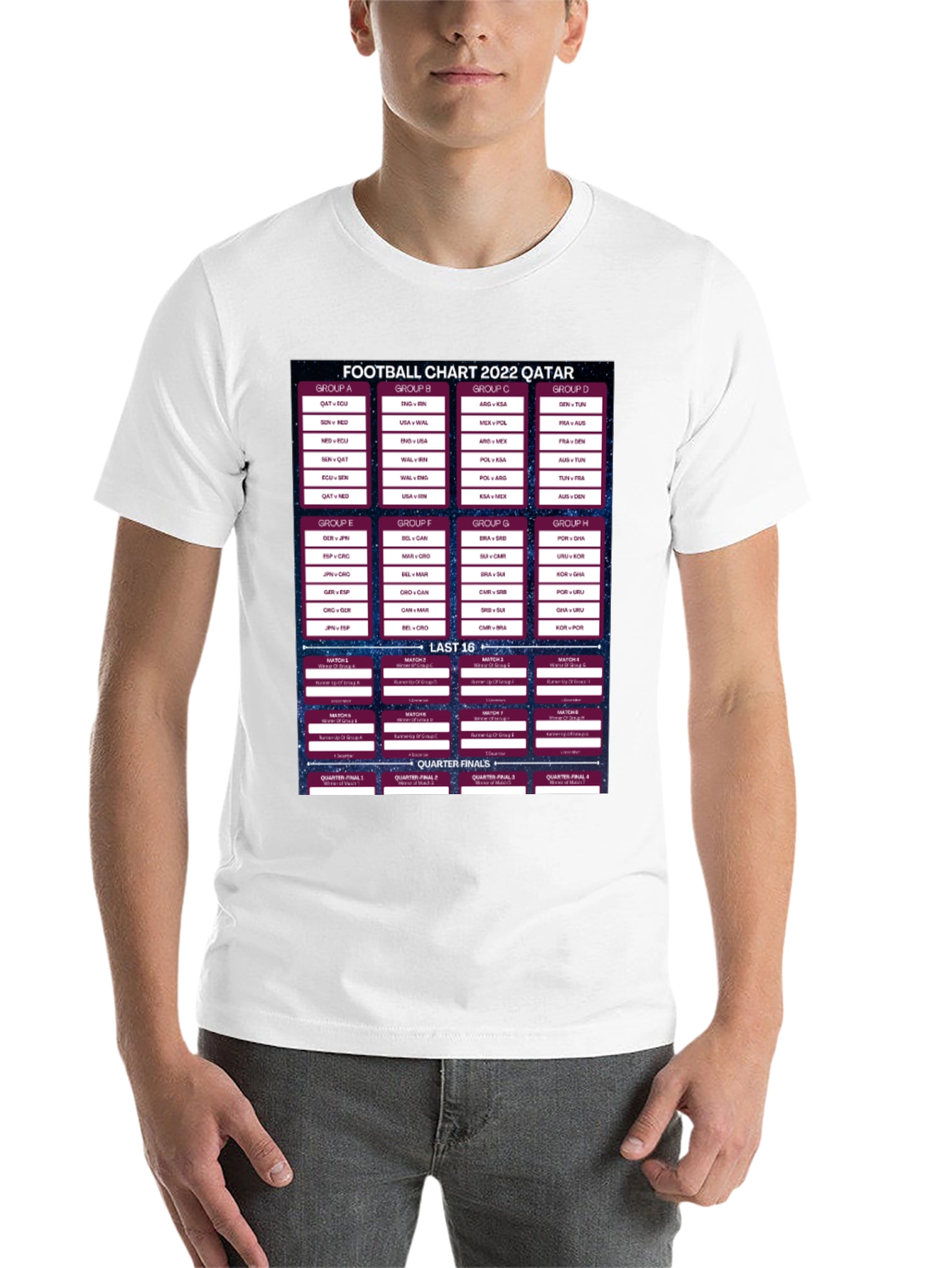 Football Chart 2022 Qatar T-Shirt - 14