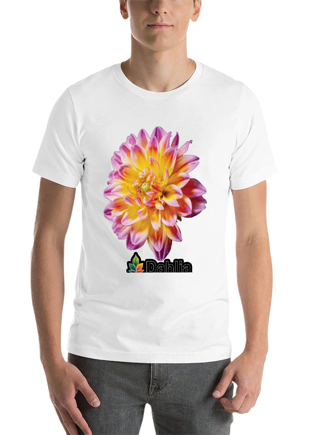 Black Dahlia Flower Graphic Black T-Shirt view 14