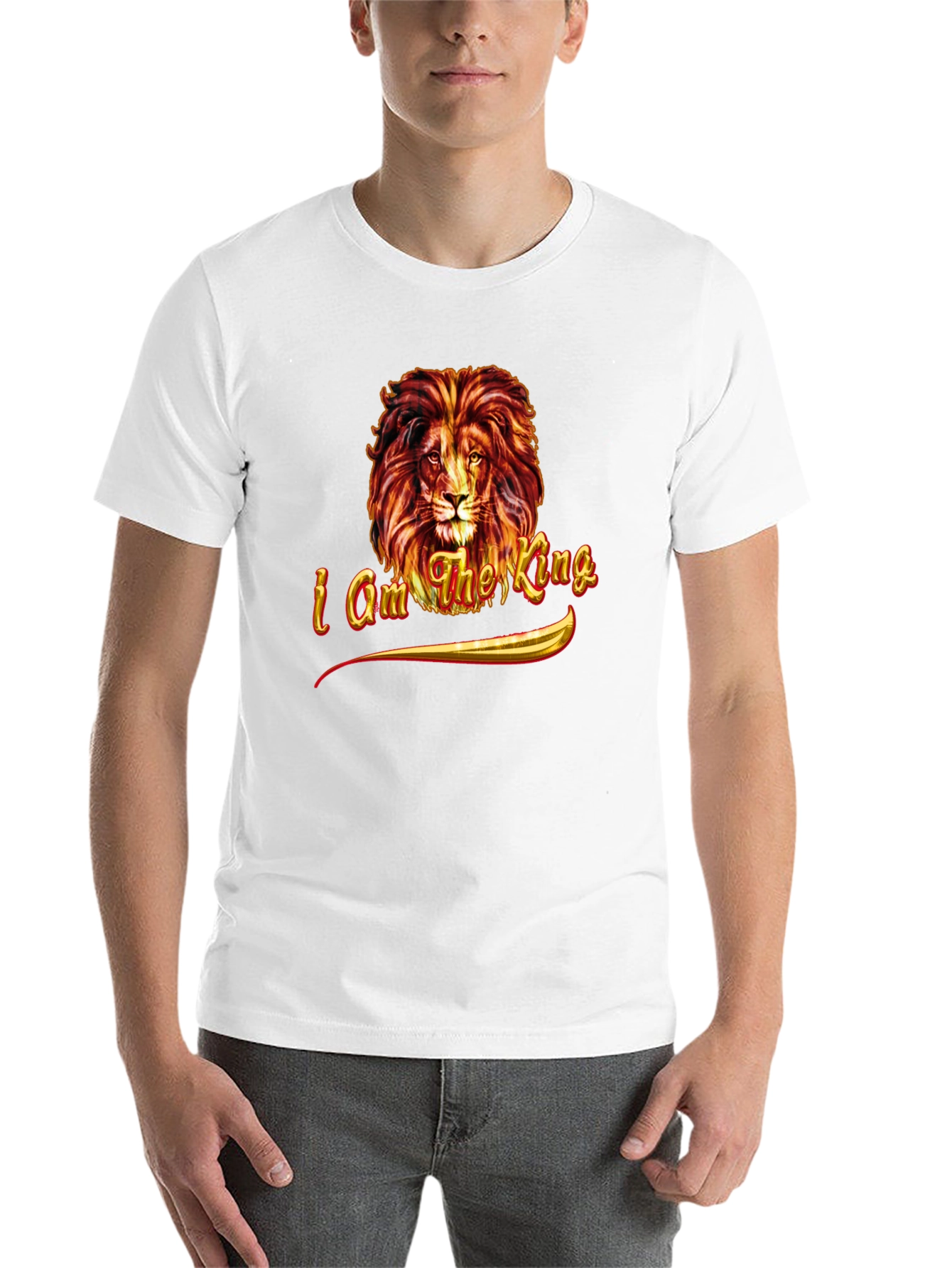 Black I am the King Lion Graphic Tee - Black view 14