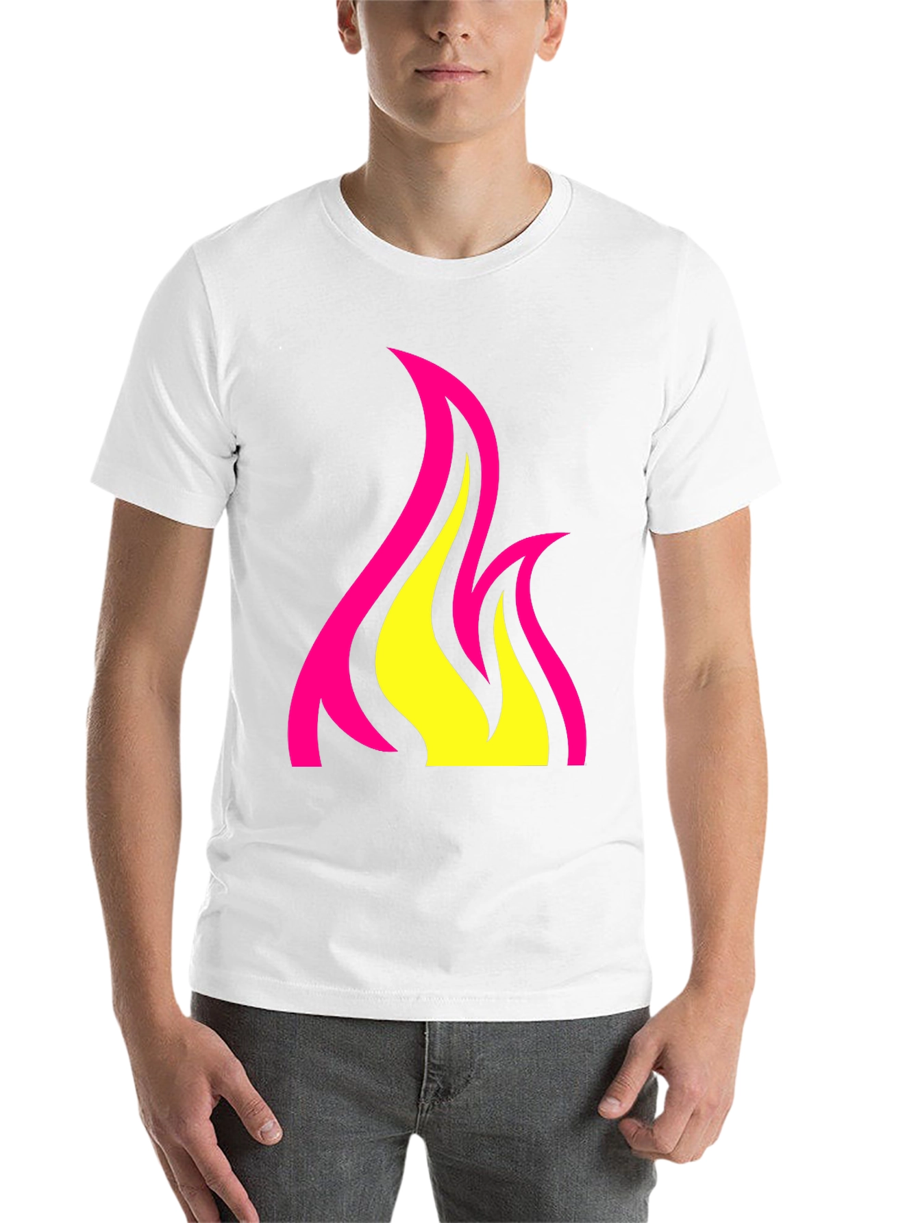 Black Bold Fire Graphic Tee - Black Cotton T-Shirt view 14