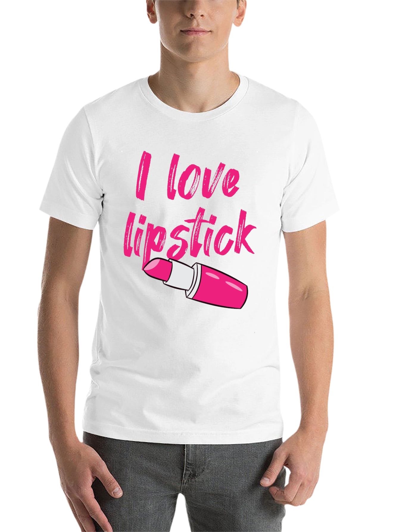 Black I Love Lipstick Graphic Tee - Unisex Cotton Blend view 14