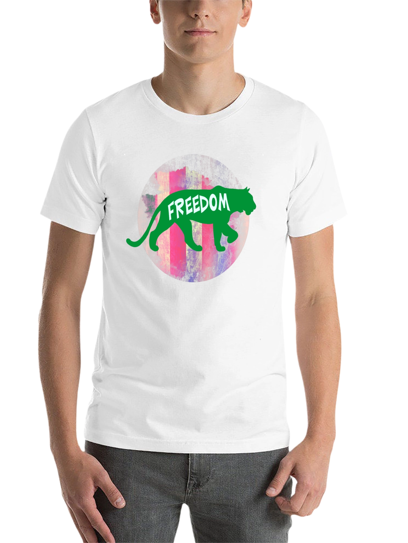 Black Freedom Graphic Tee - Green Panther view 14