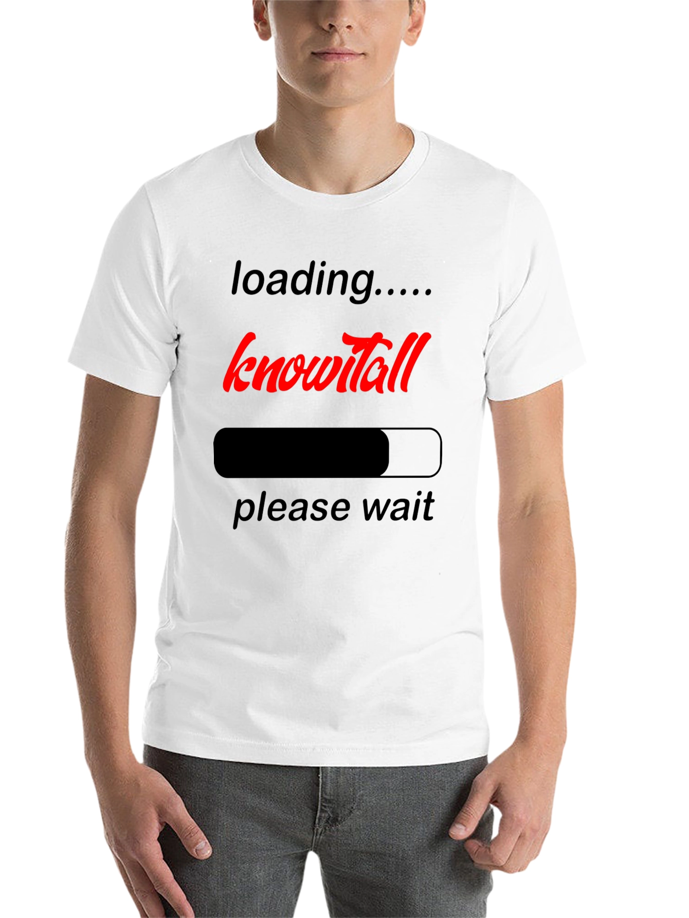 Black Know-it-all Loading Black Graphic T-Shirt view 14