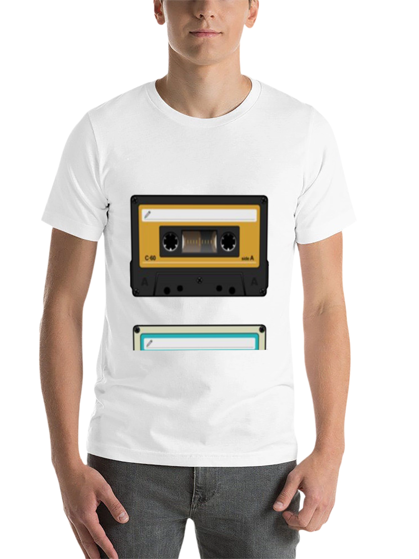 Black Retro Cassette Tape Graphic T-Shirt - Vintage Music Lover Tee view 14