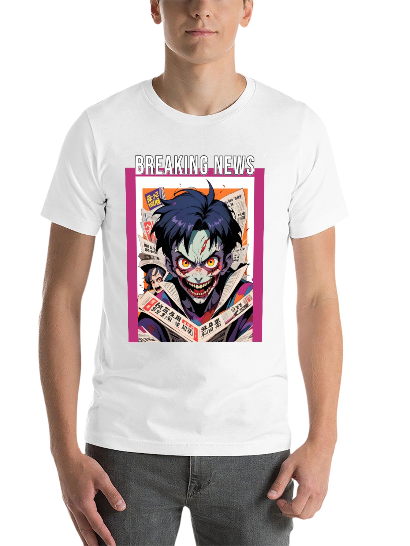 Black Breaking News Joker Graphic Tee - Black Cotton view 14