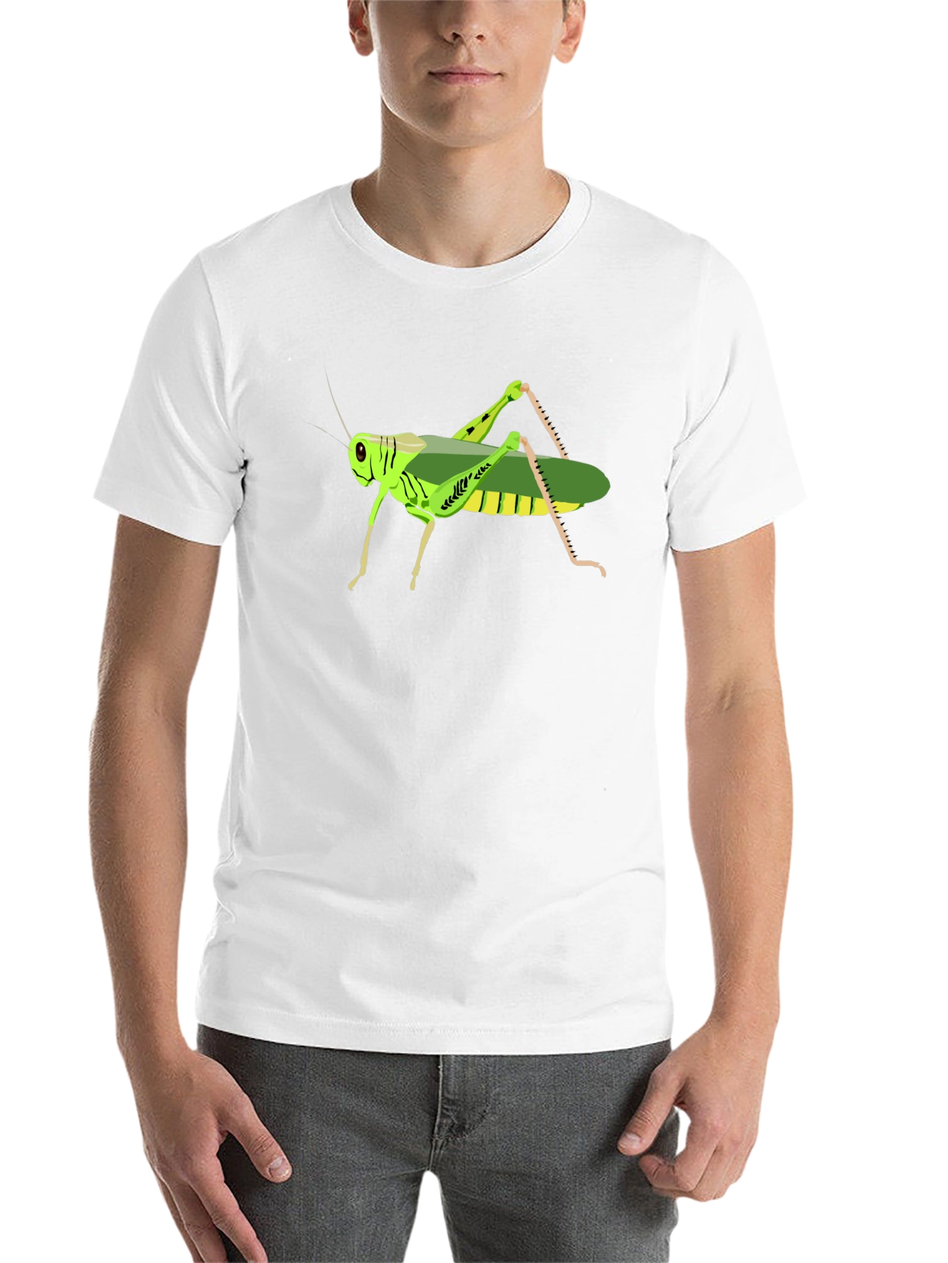 Black Grasshopper Graphic Tee - Cool Insect Design T-Shirt view 14